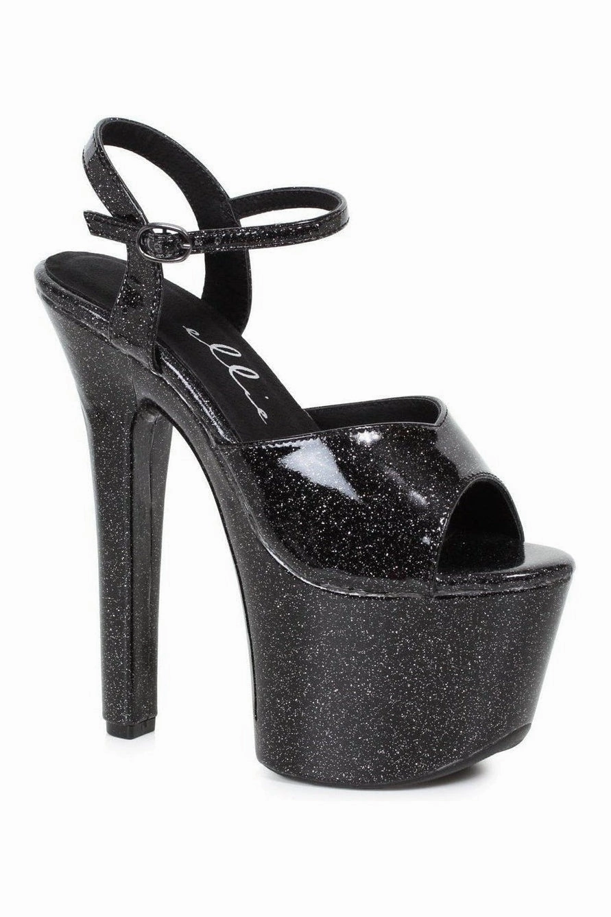711-BABBLE Stripper Sandal | Black Glitter