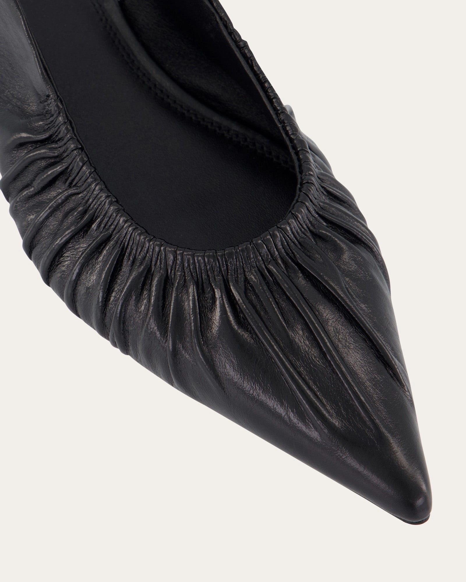 ADALINE DRESS FLATS BLACK LEATHER