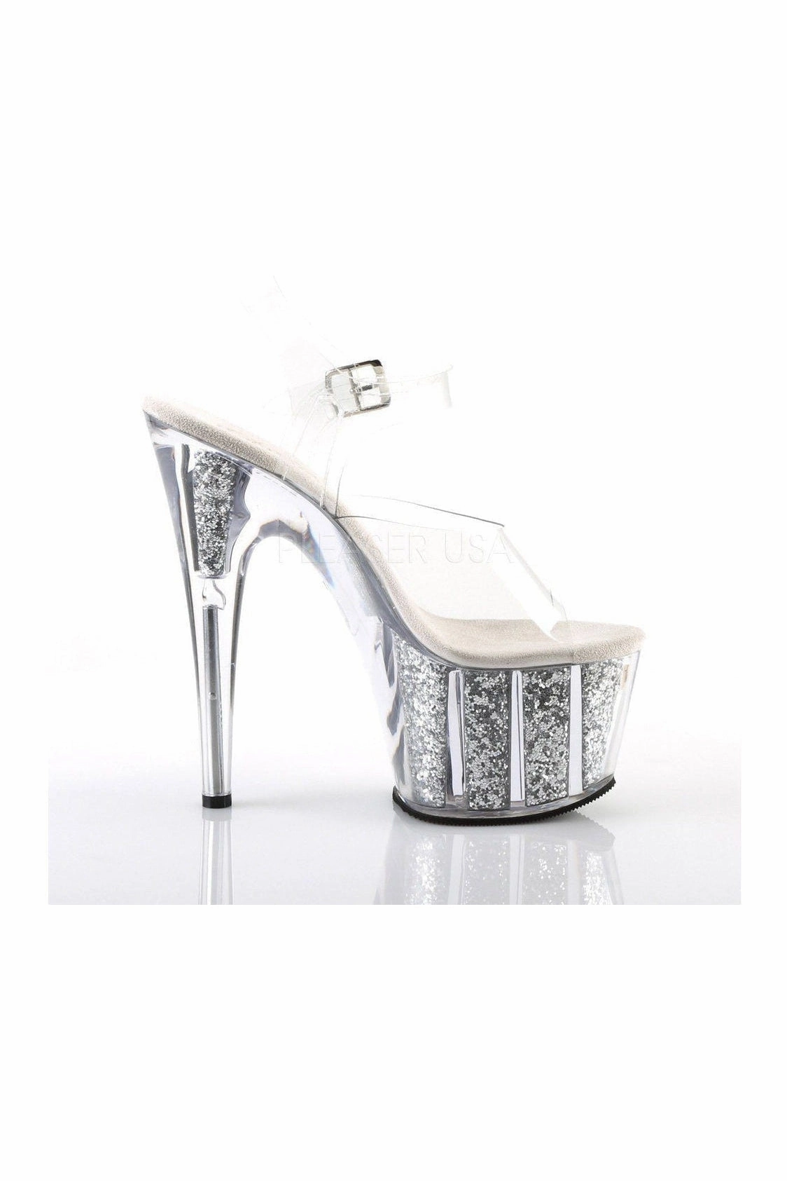 ADORE-708G Platform Sandal  | Clear Vinyl