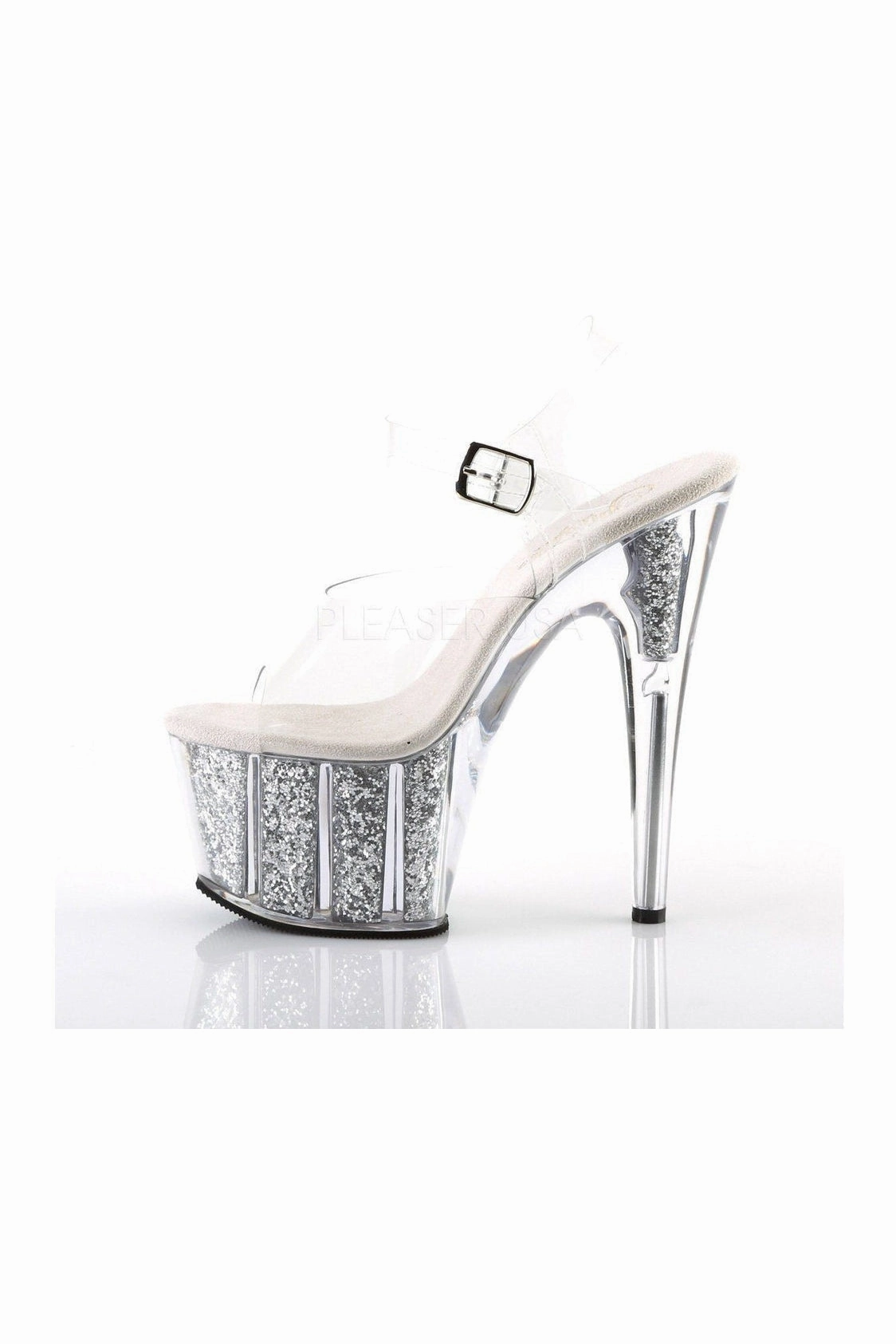 ADORE-708G Platform Sandal  | Clear Vinyl