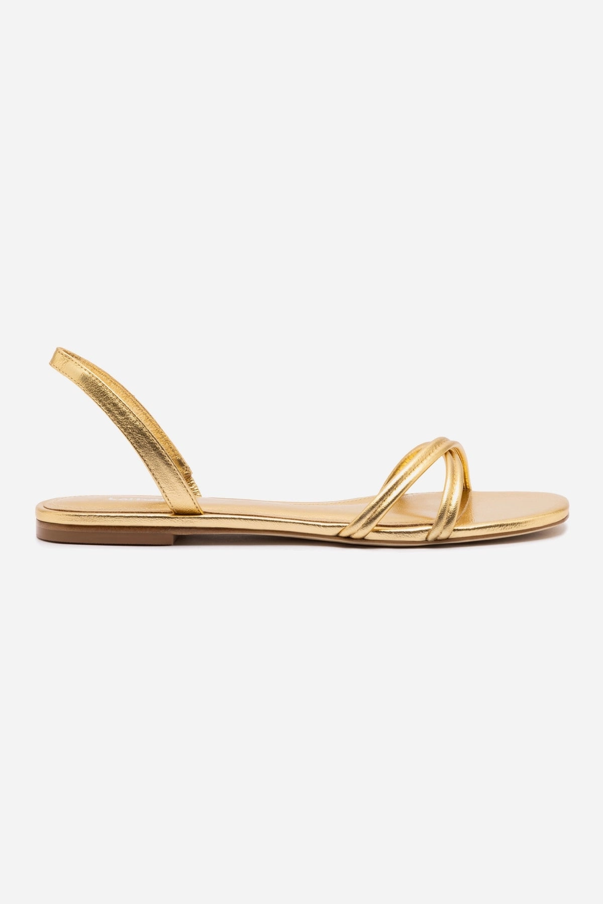 Annie Flat In Gold Metallic Leather