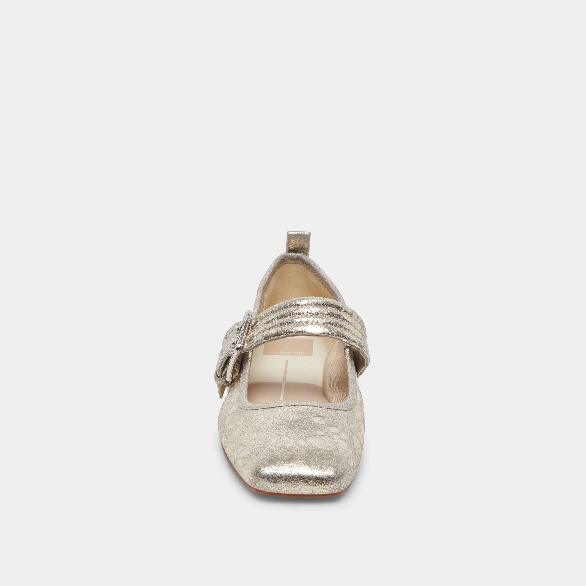 ARORA BALLET FLATS PLATINUM DISTRESSED LEATHER - re:vita