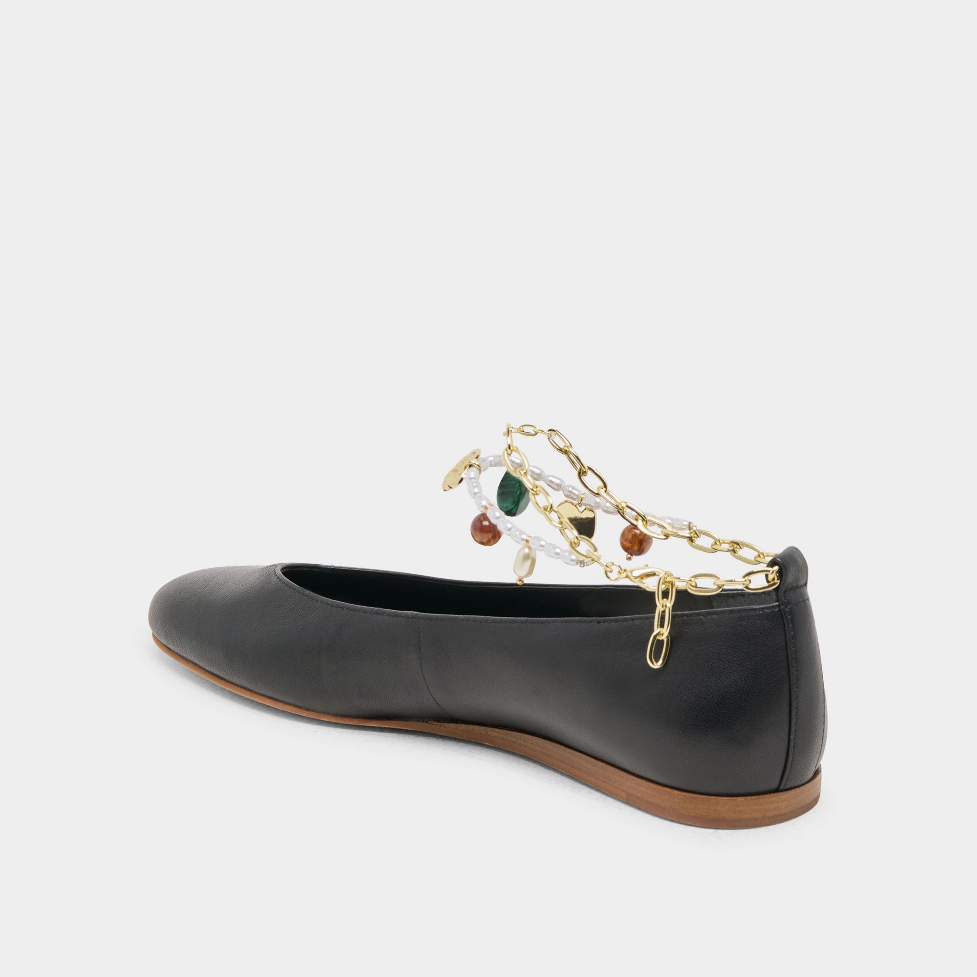 BAIDEN BALLET FLATS BLACK LEATHER