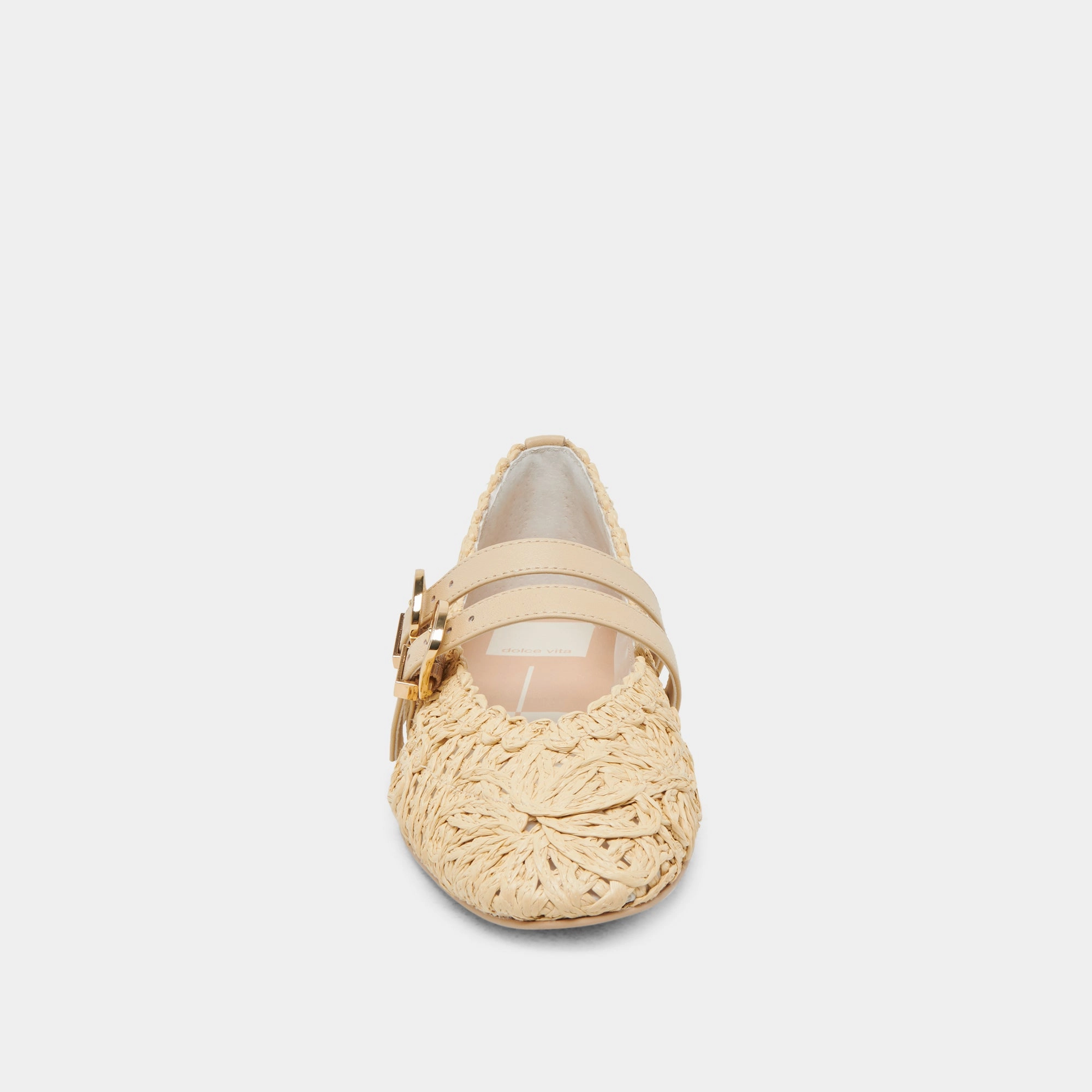 BAYLEE SUNFLOWER WIDE BALLET FLATS LT NATURAL MACRAME