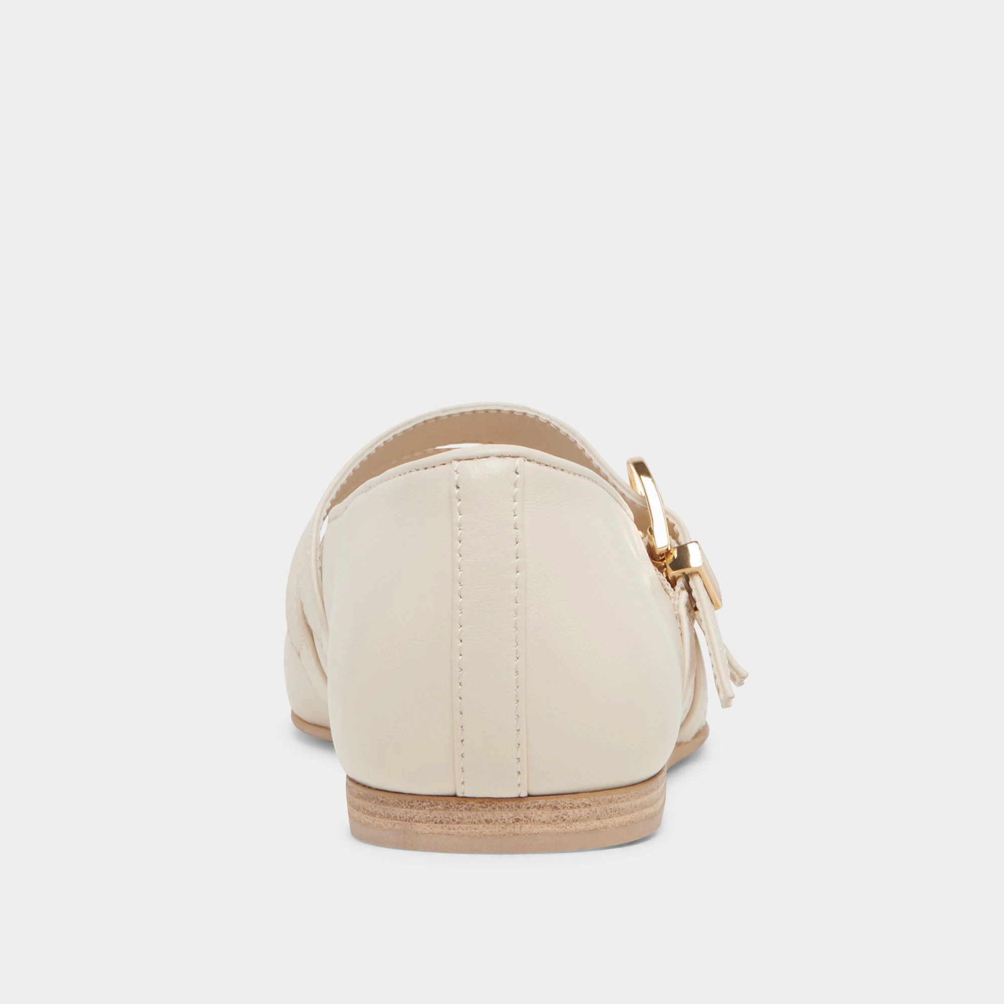 BAYLEE WIDE BALLET FLATS IVORY LEATHER