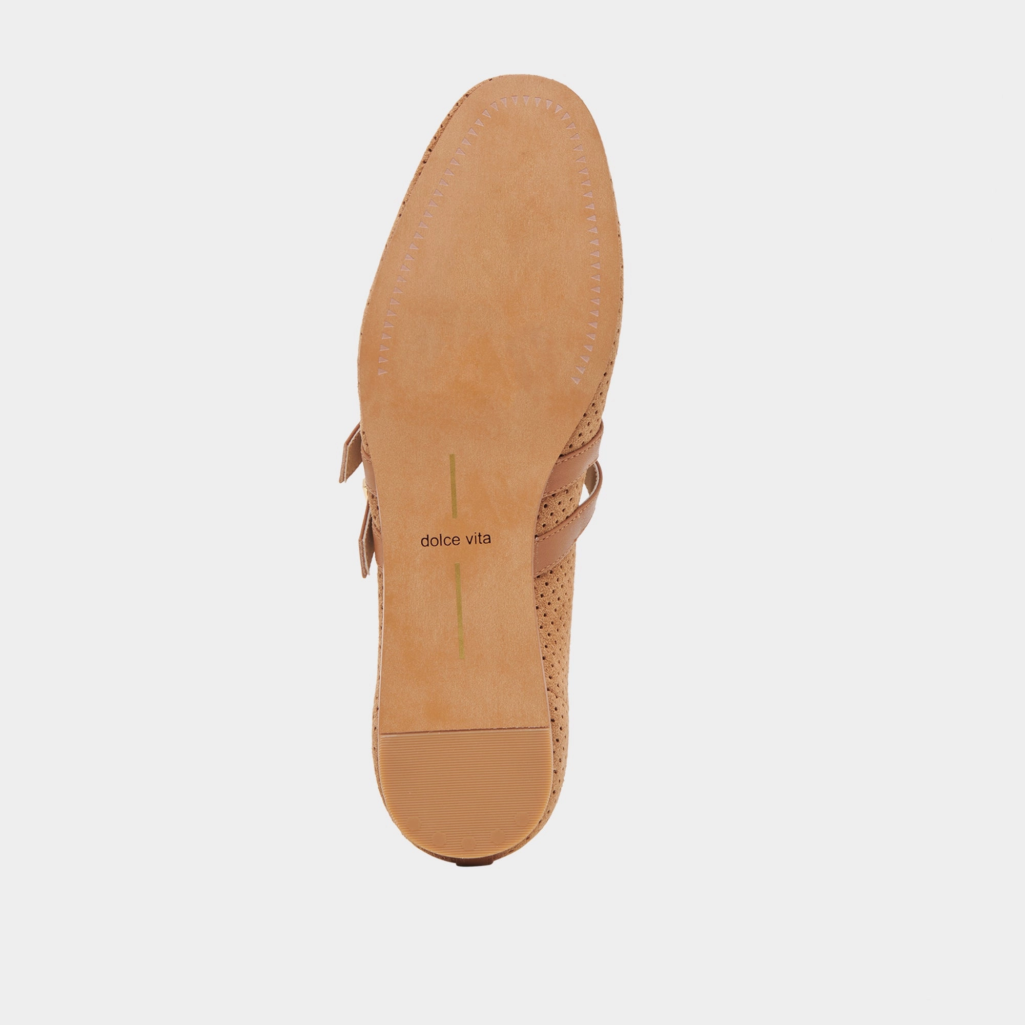 BAYLEE WIDE BALLETS FLATS PECAN PERFORATED SUEDE