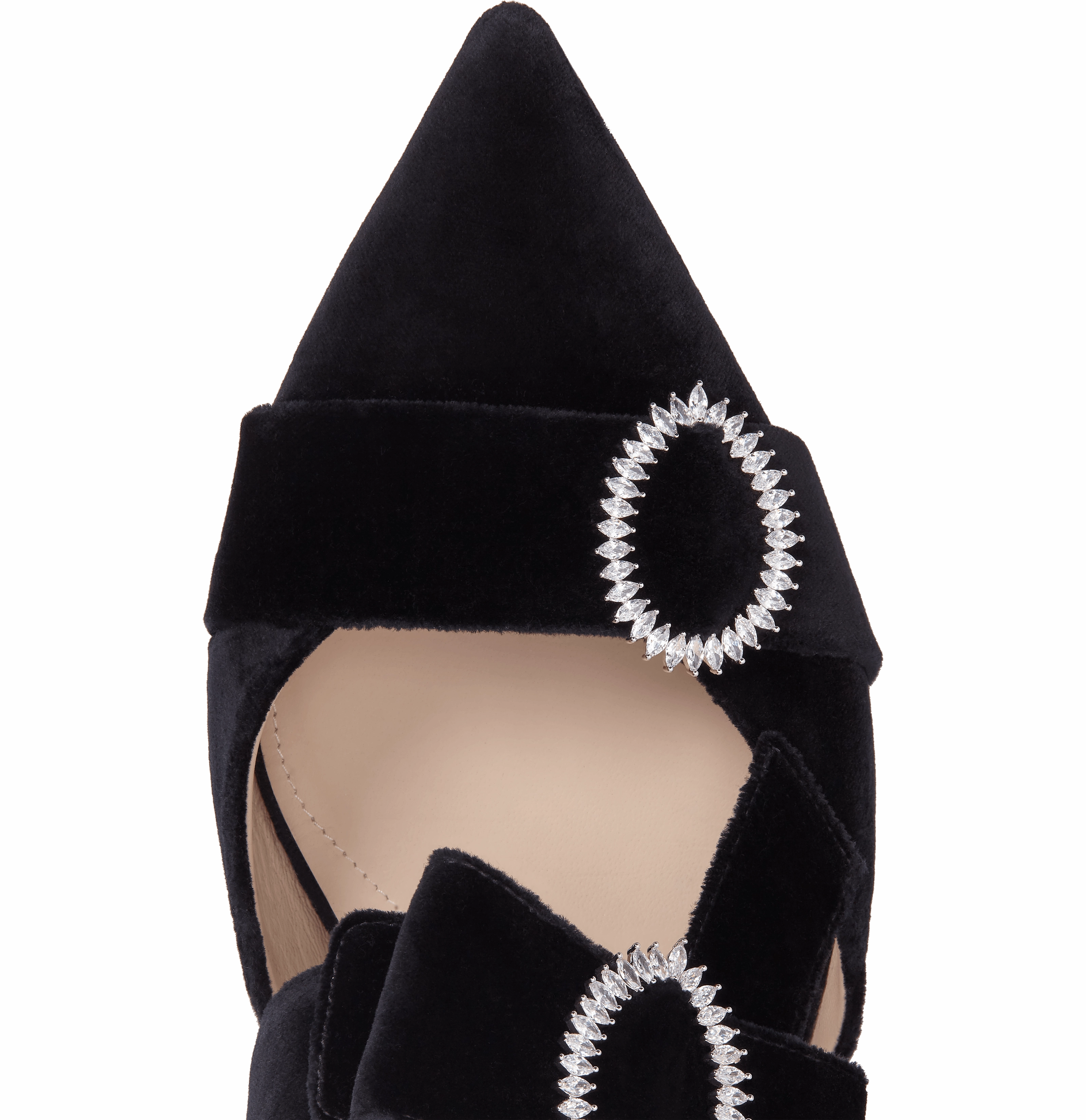 Black Velvet Flat Bow Mules