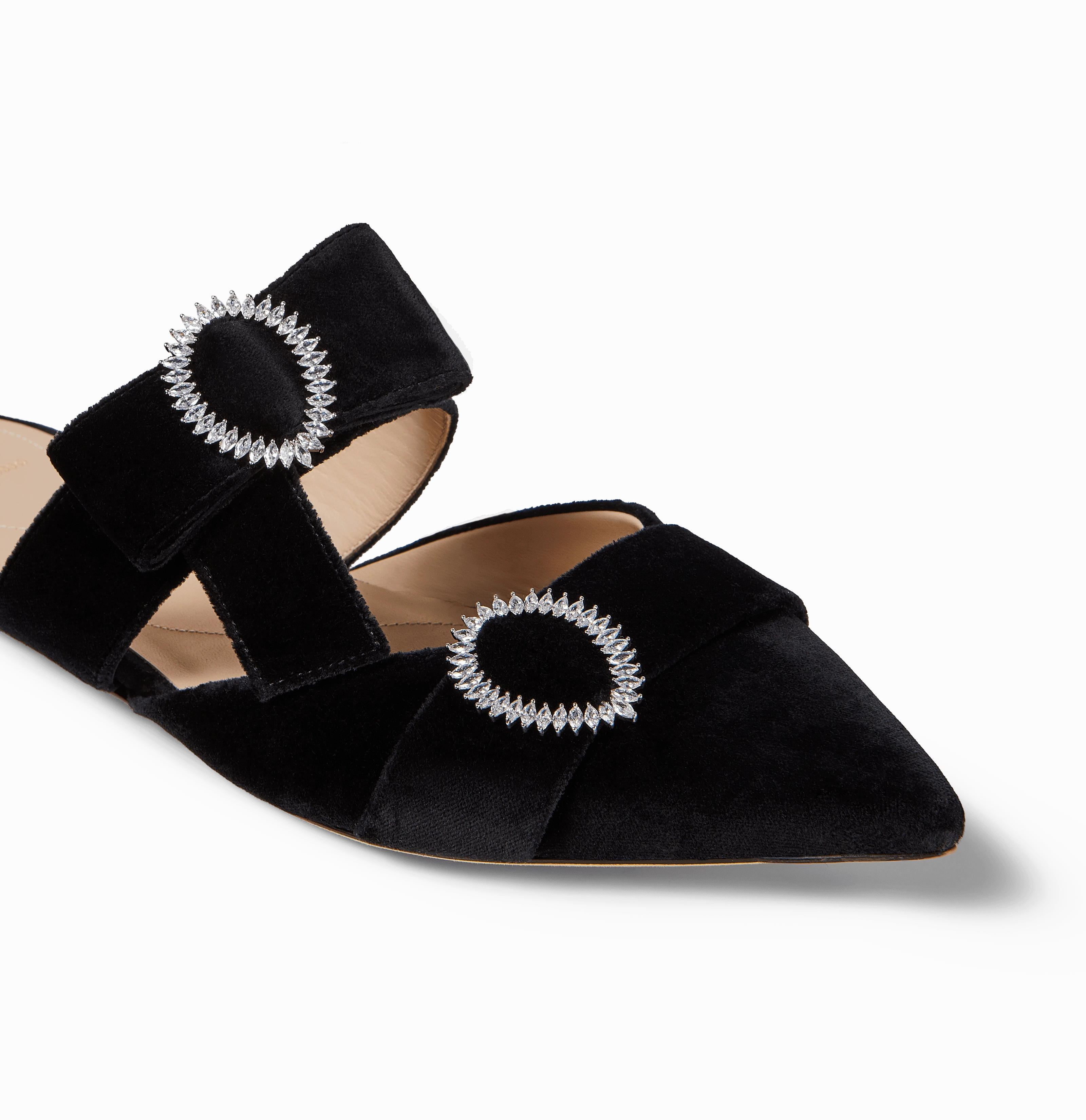 Black Velvet Flat Bow Mules