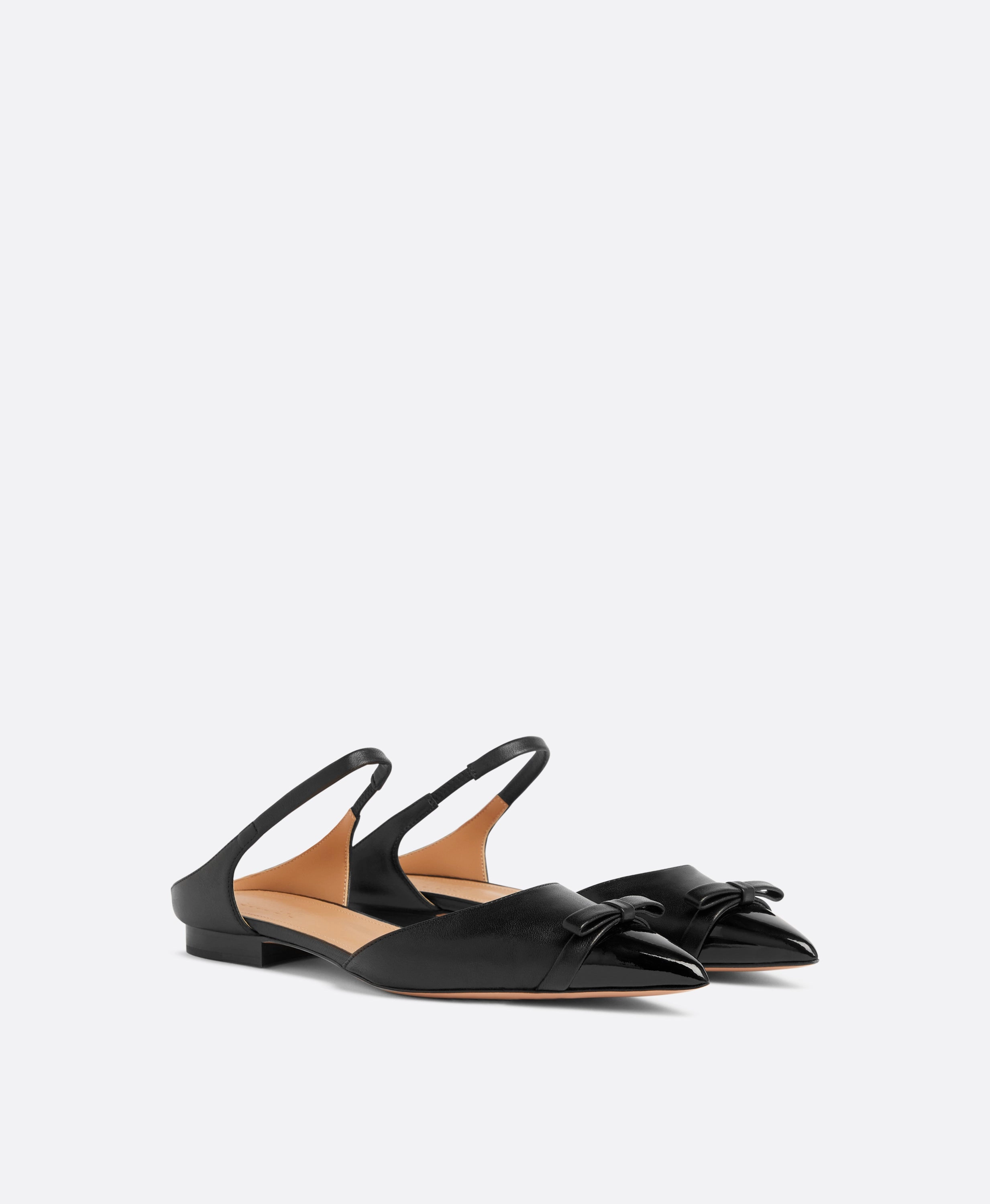 Blythe Black Leather Flat Mules