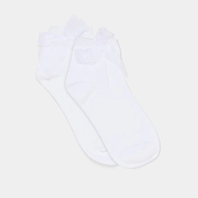BOW ANKLET SOCKS WHITE