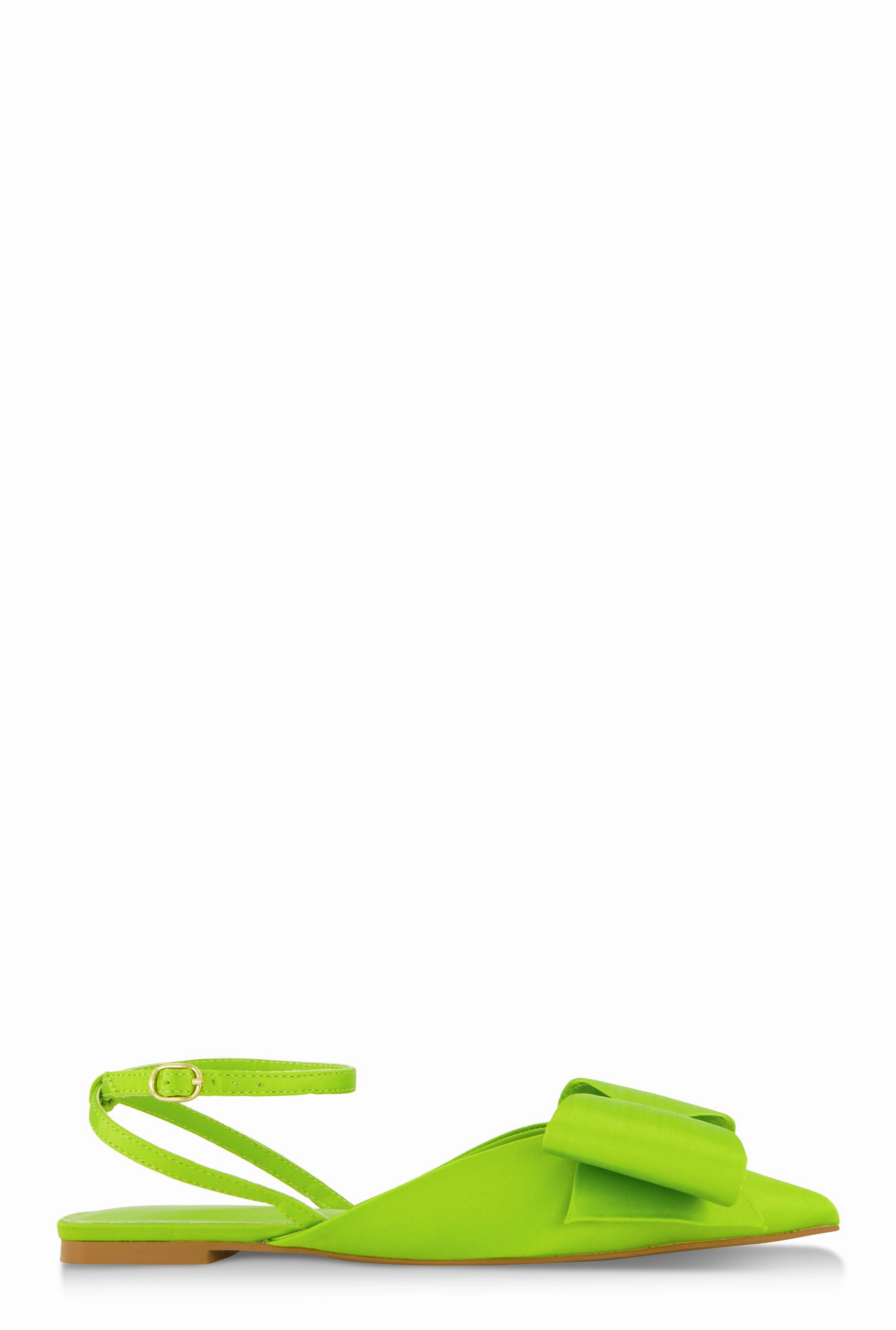 Bow Pointed Toe Ankle Strap Flats