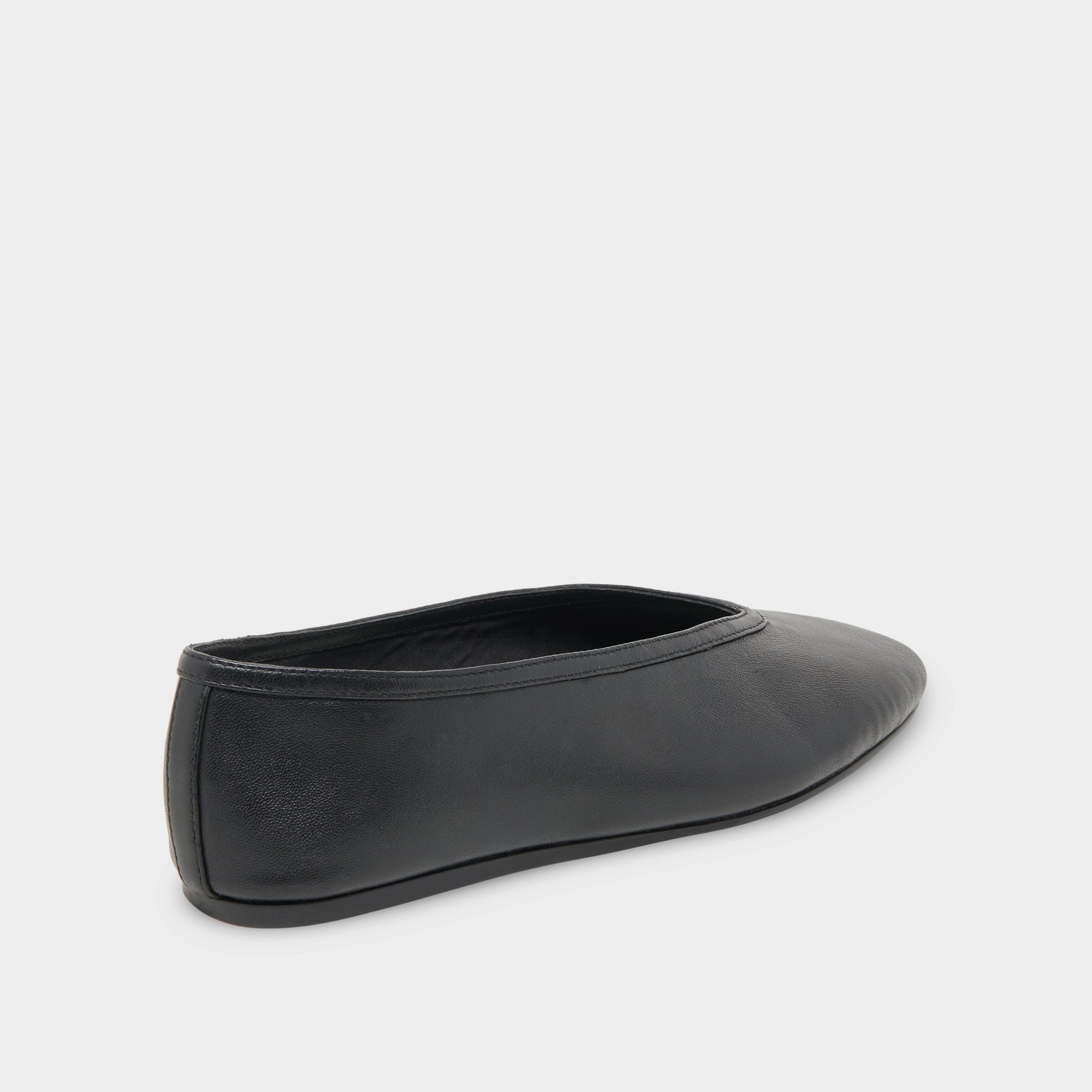 BRAIDY BALLET FLATS BLACK LEATHER