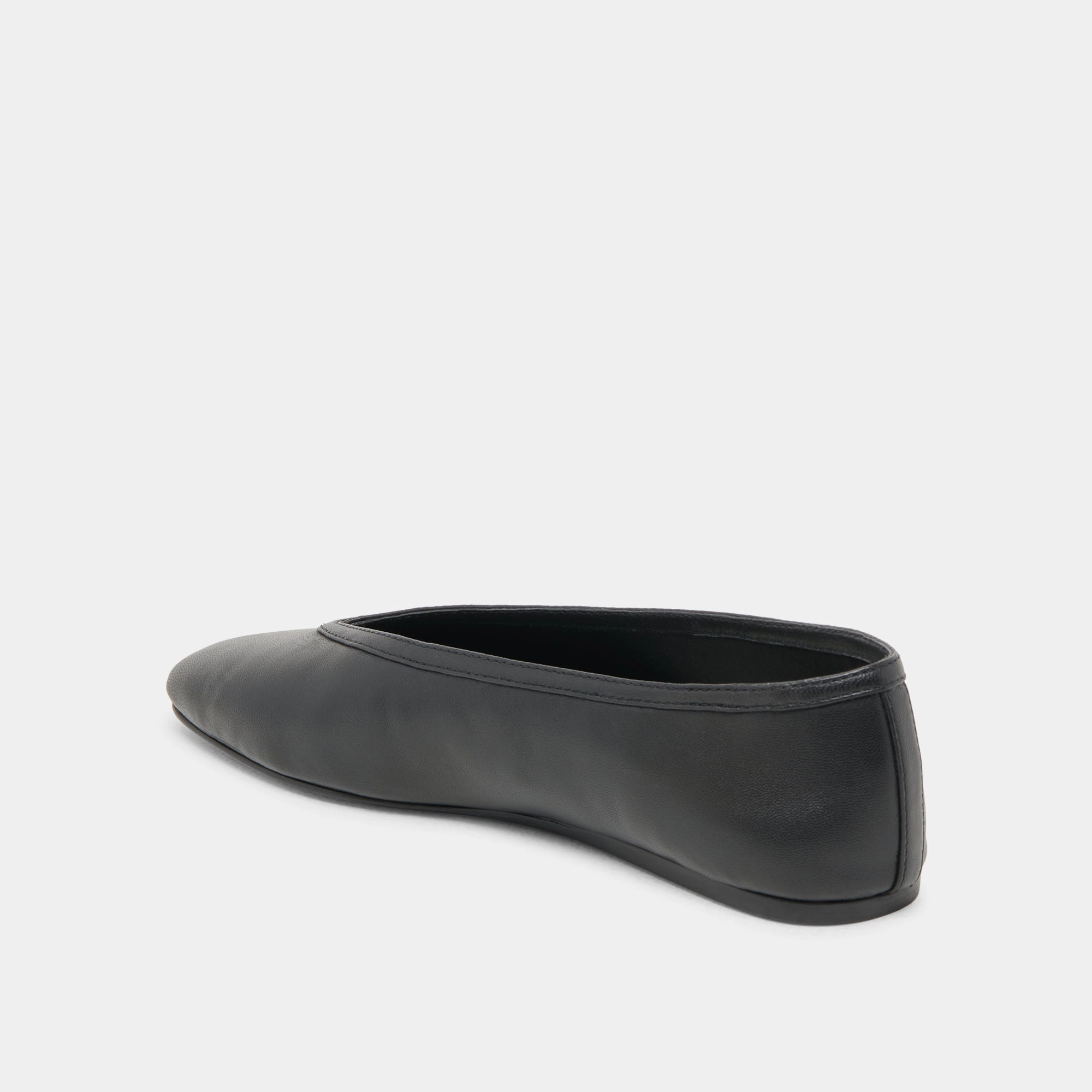 BRAIDY BALLET FLATS BLACK LEATHER