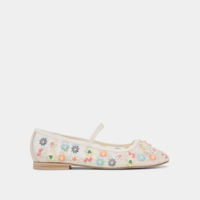 CADEL FLORAL BALLET FLATS IVORY FLORAL MESH