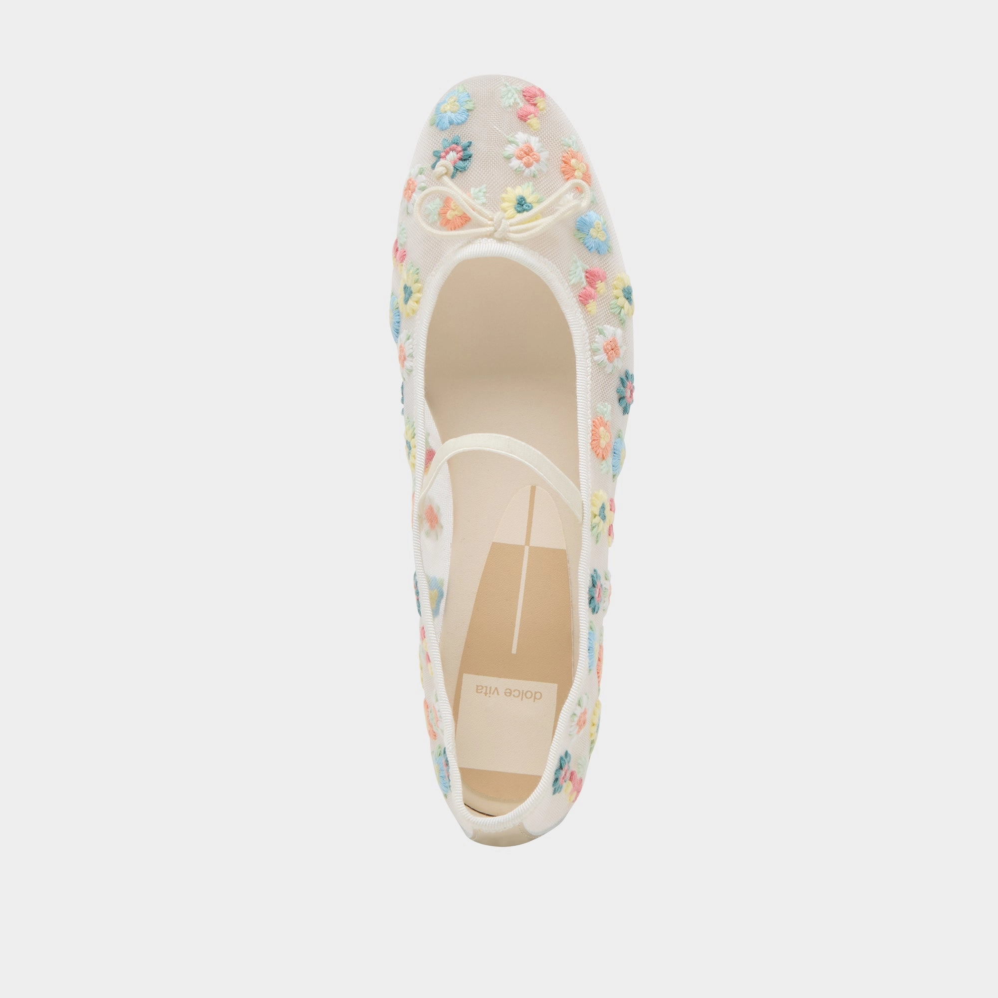 CADEL FLORAL BALLET FLATS IVORY FLORAL MESH