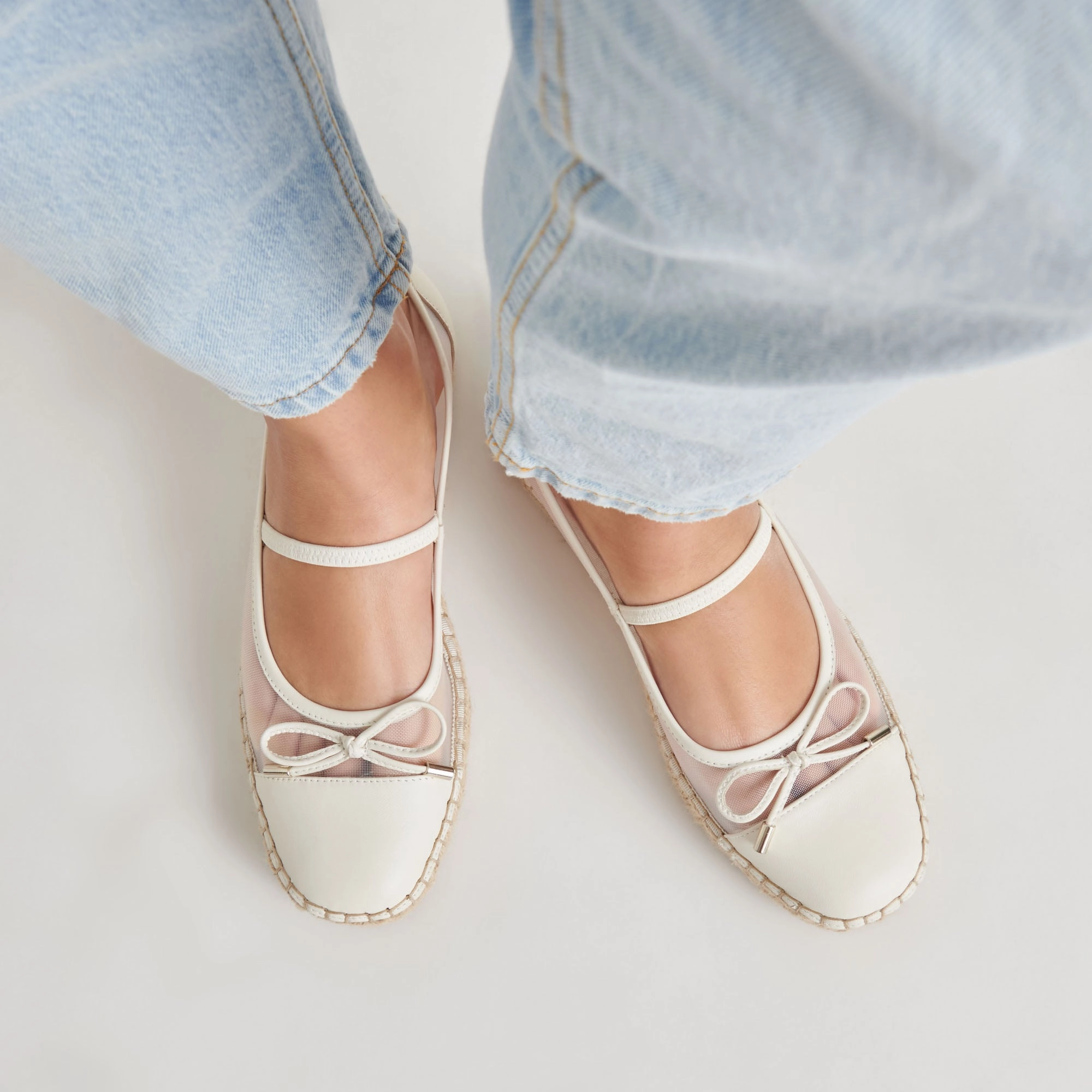 CAMBRE BALLET FLATS WHITE MESH