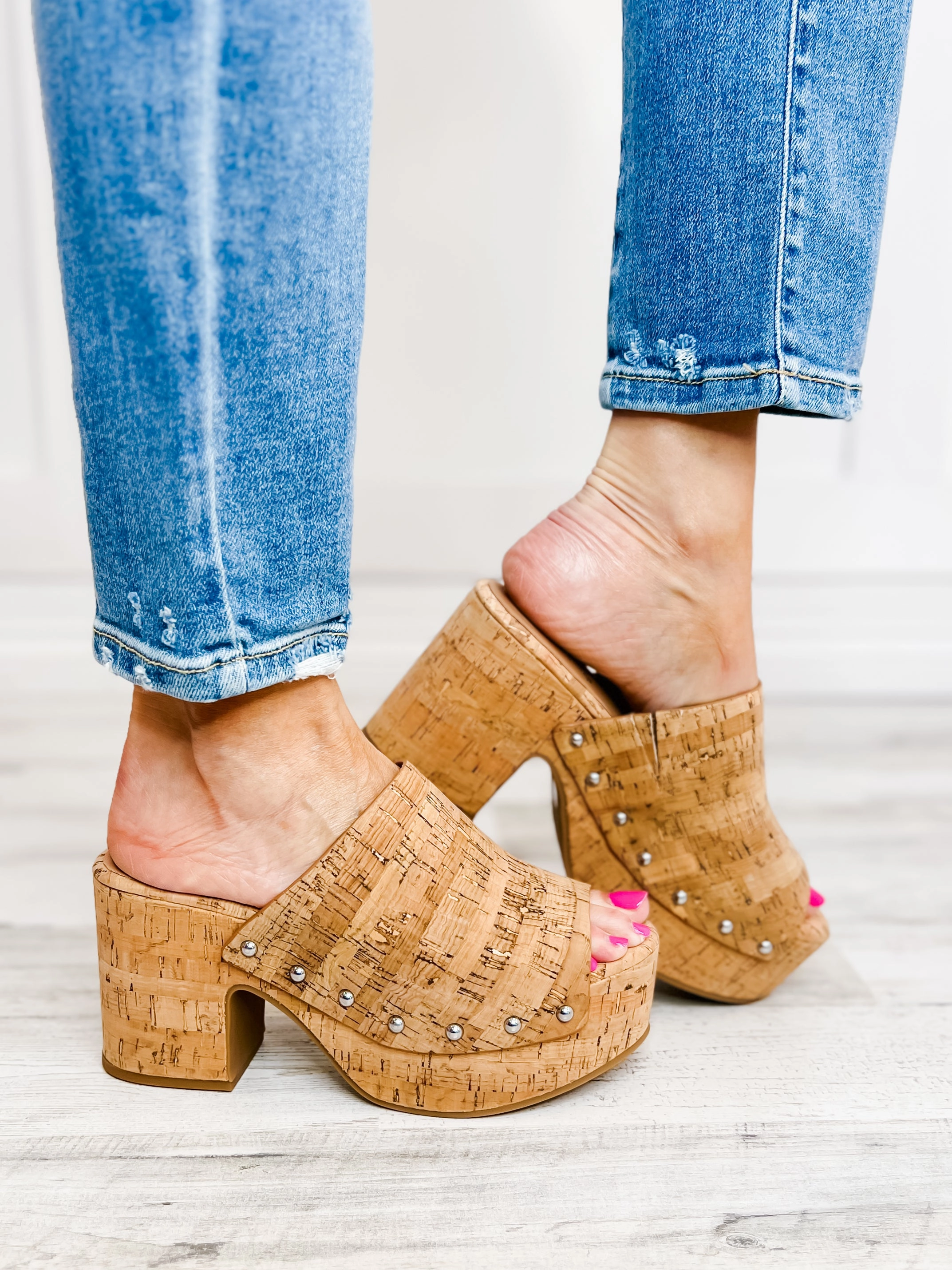 Corkys Bada Bing Clog Wedges in Cork