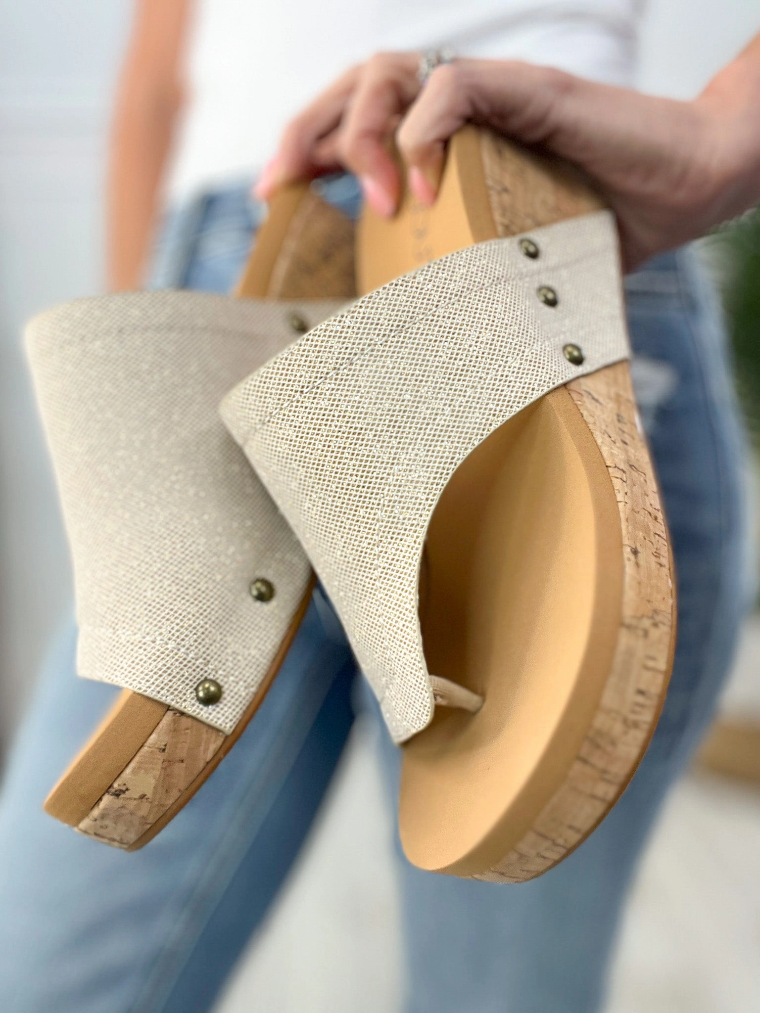 Corkys Flirty Sparkle Wedge Shoes