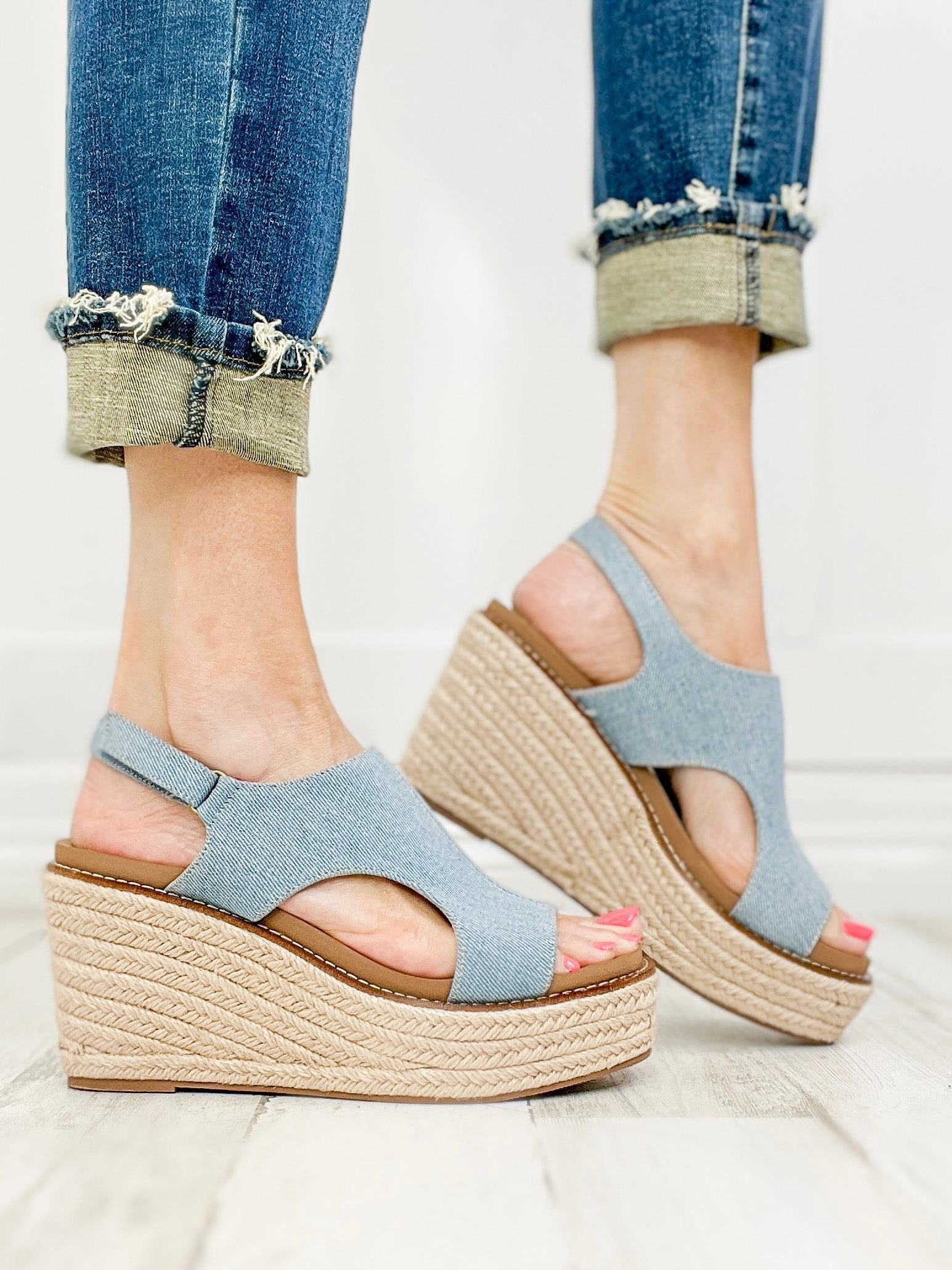 Corkys Freddie Wedges in Denim