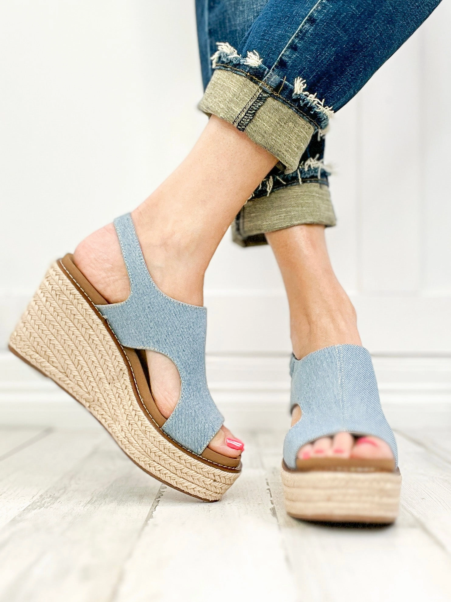 Corkys Freddie Wedges in Denim
