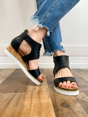 Corkys Sugar & Spice Wedge Sandal in Black