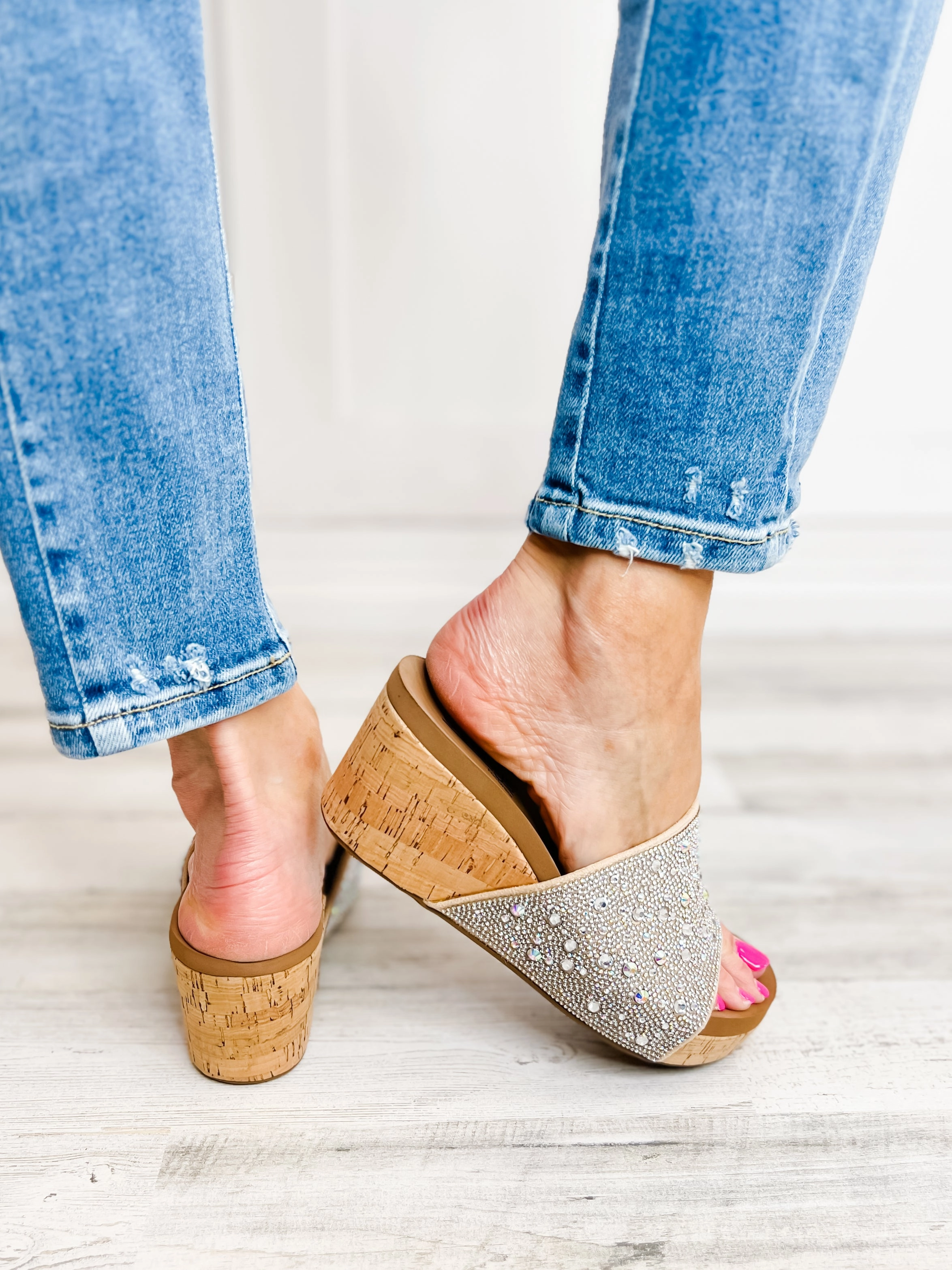 Corkys Sunlight Wedge Sandals in Clear