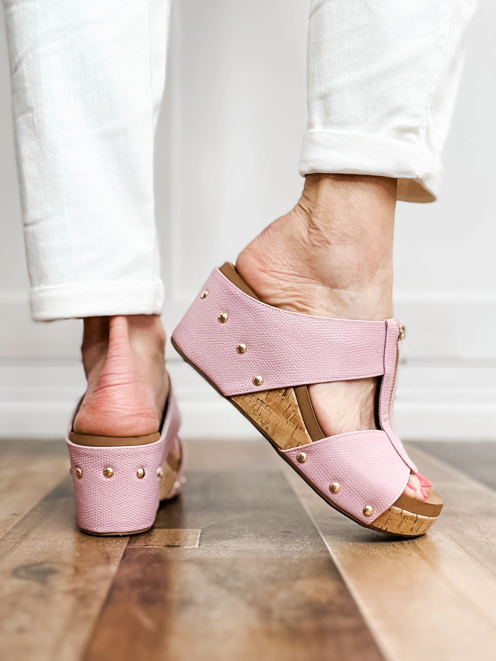 Corkys Taboo Slip-On Wedges in Blush