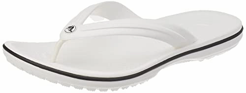 Crocs Crocband Flip-Sandalen – Unisex Flip-Sandalen für Erwachsene – Wasserdichte. schnell trocknende Flip-Flops – Weiß – Größe 37-38