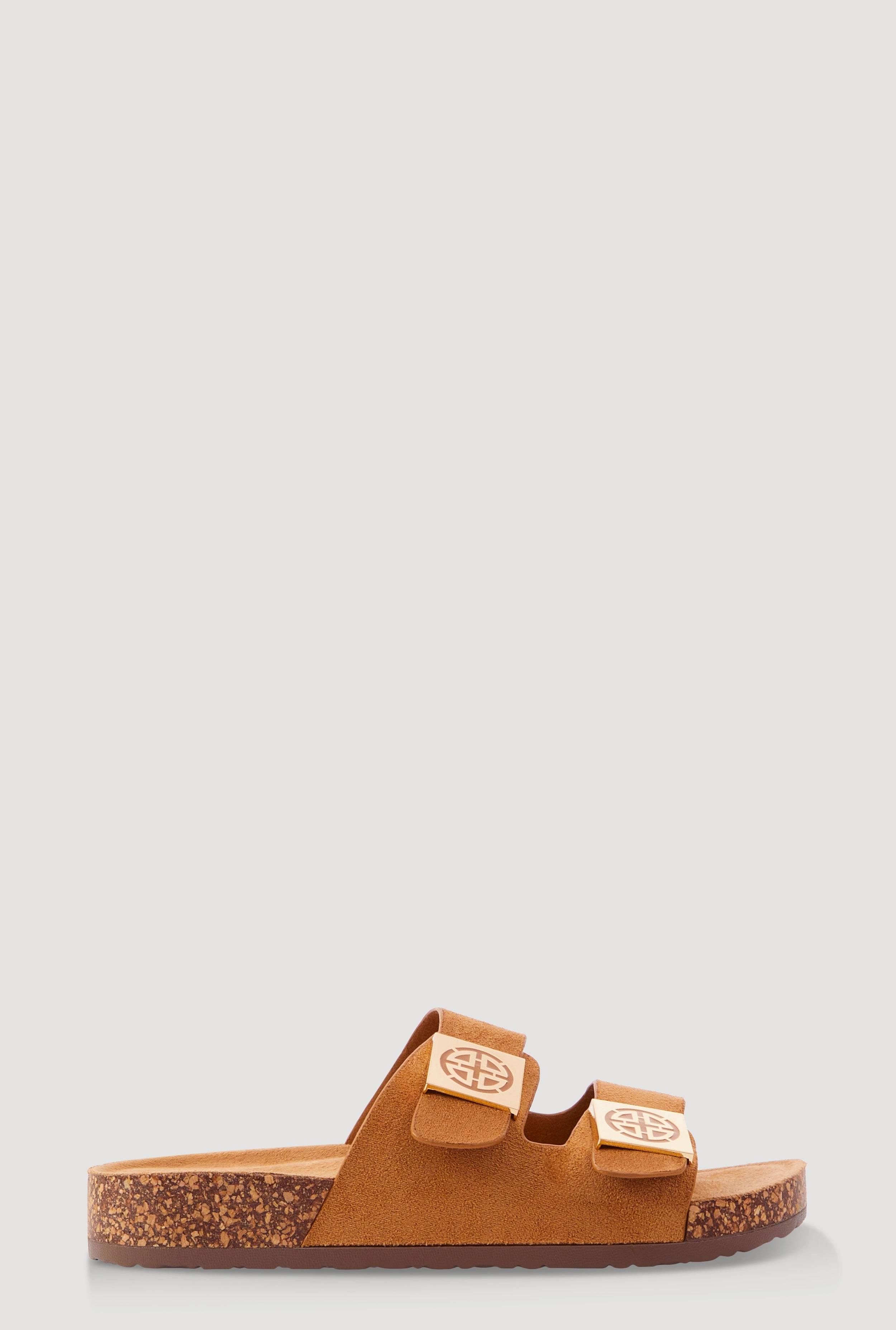Double Geometric Band Footbed Sandals