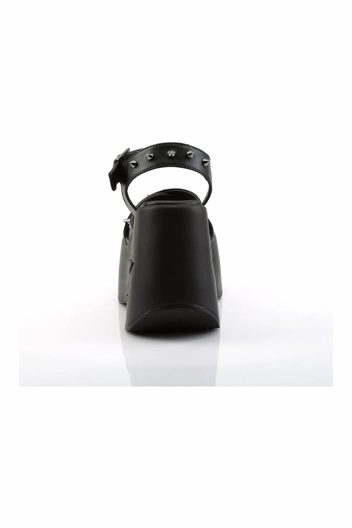 DYNAMITE-02 Demonia Wedge | Black Faux Leather