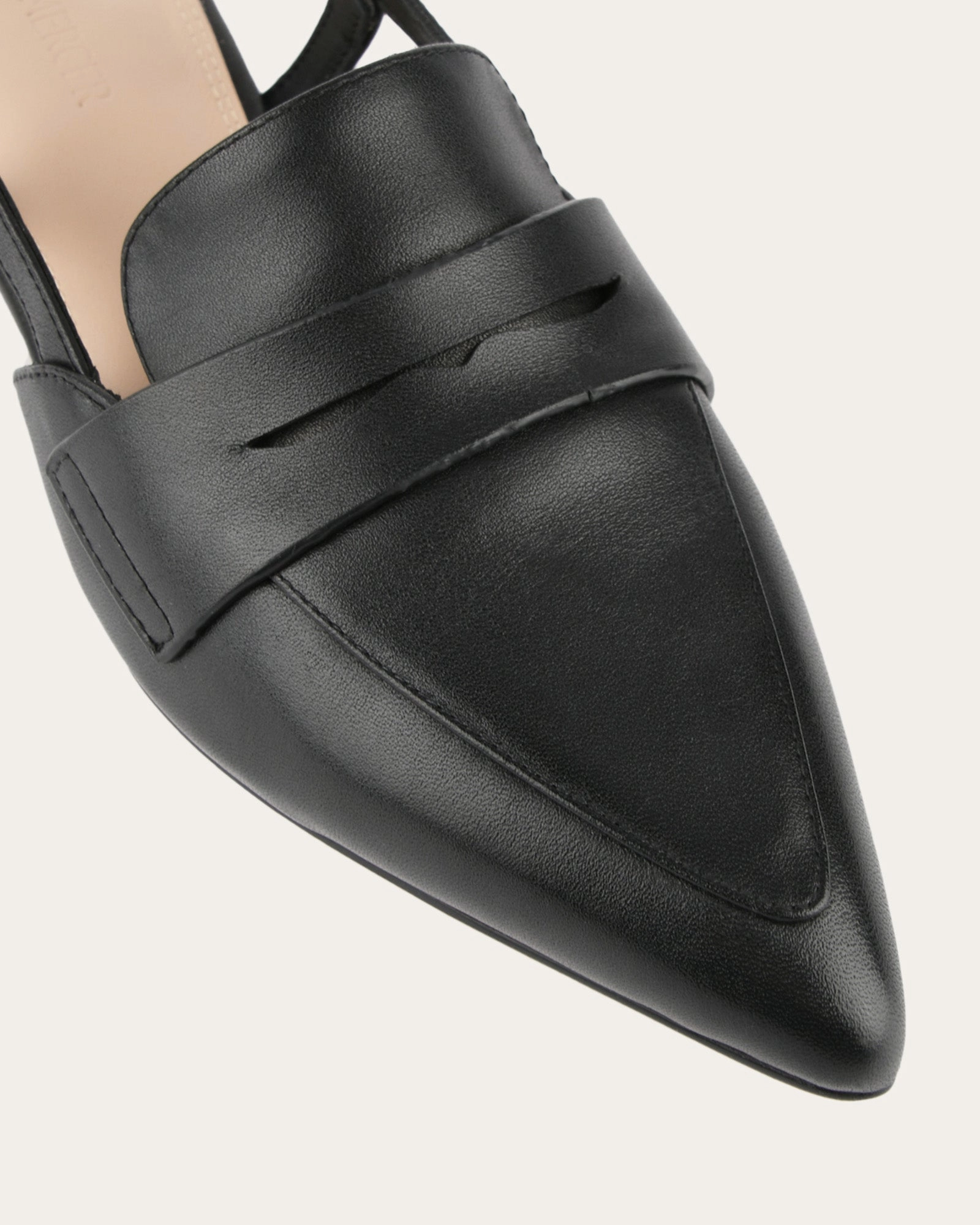 ELOISE DRESS FLATS BLACK LEATHER