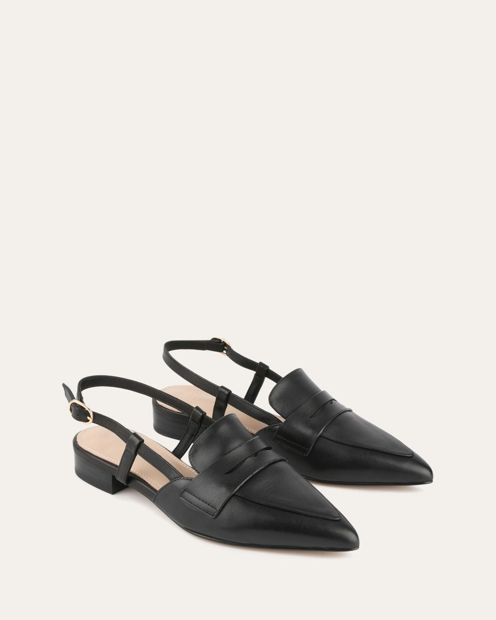 ELOISE DRESS FLATS BLACK LEATHER