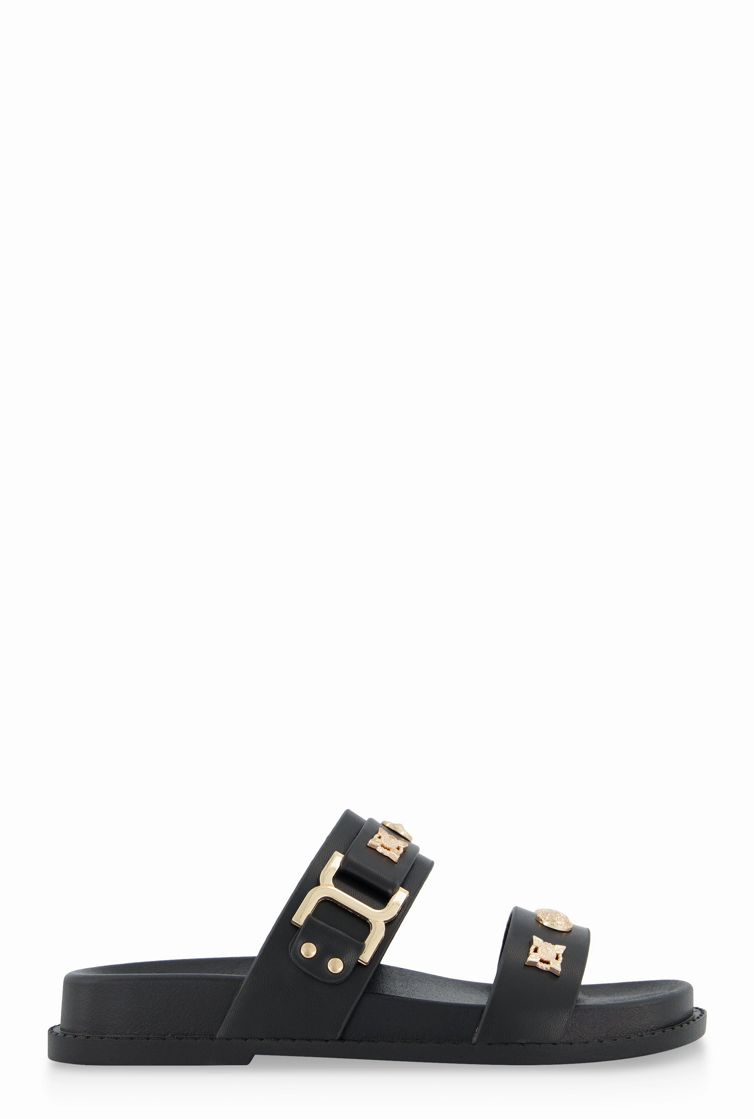 Embellished Double Band Slide Sandals