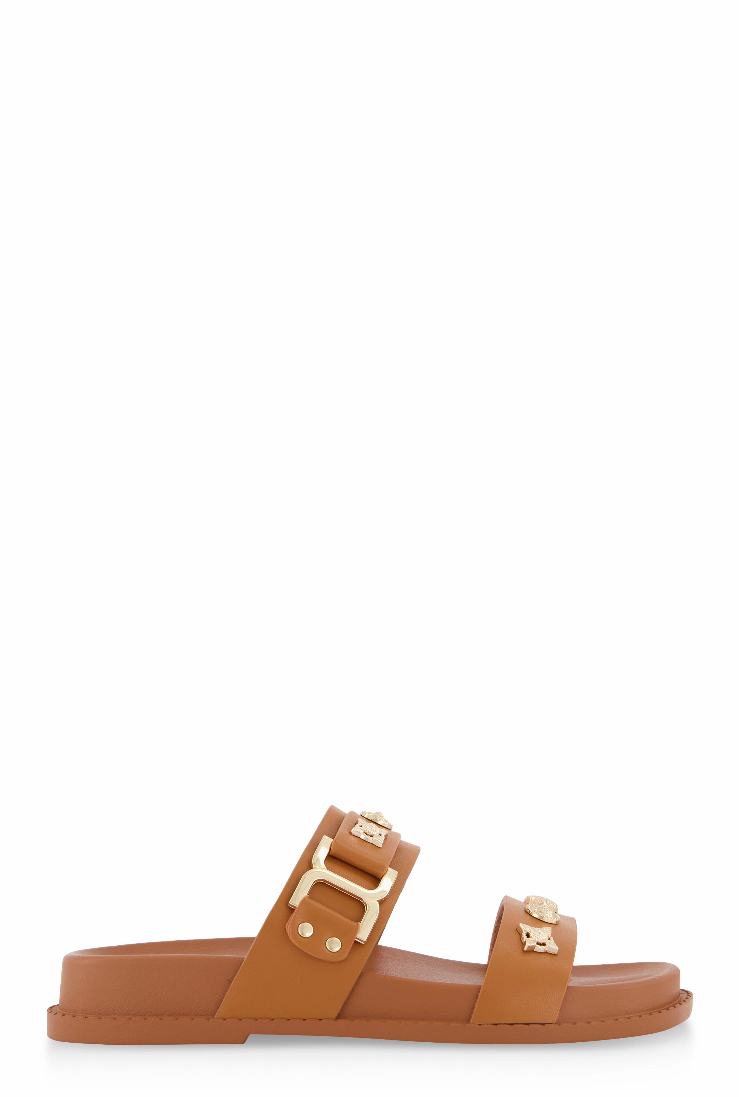 Embellished Double Band Slide Sandals