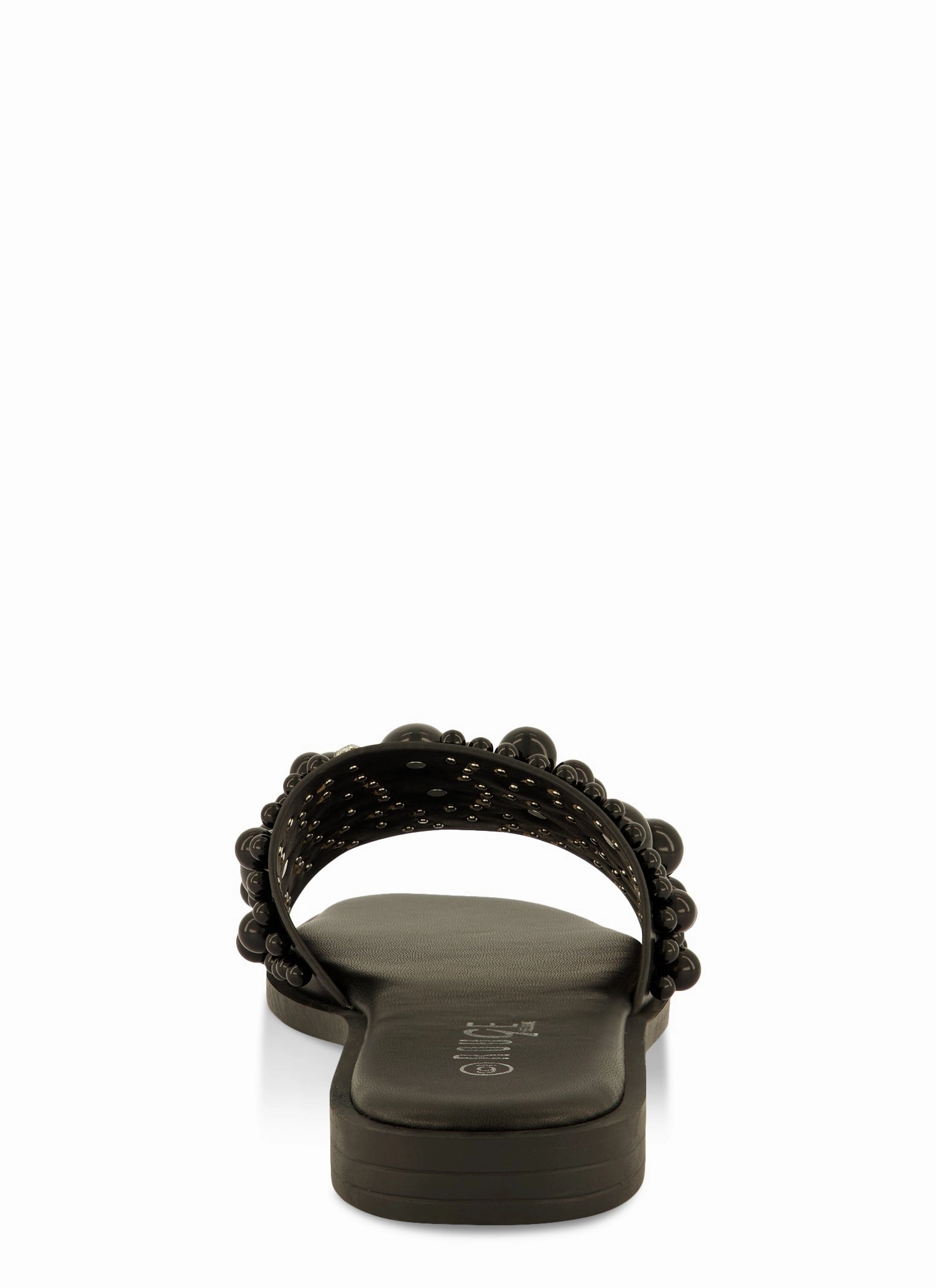 Embellished Faux Pearl Studded Slide Sandals