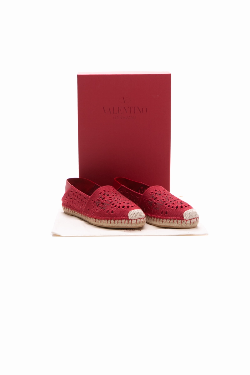 Eyelet Espadrille Flats - Size 39