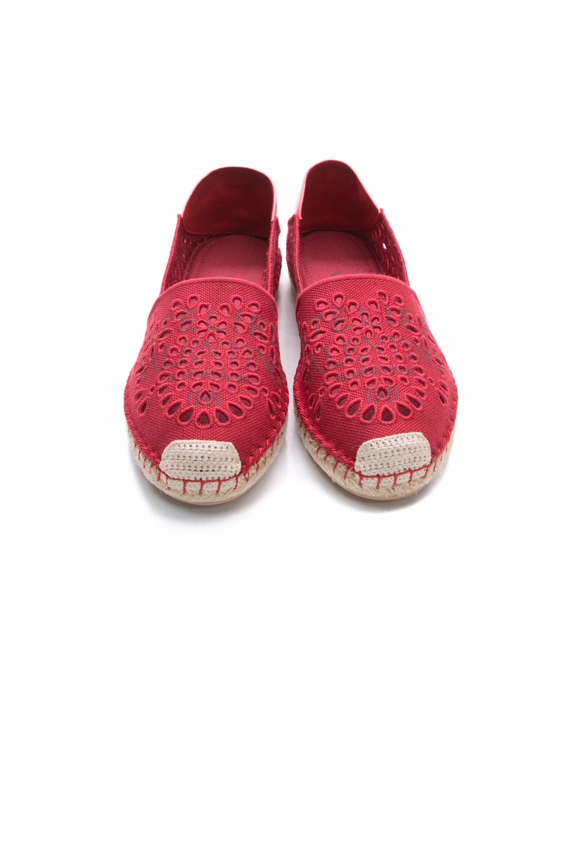 Eyelet Espadrille Flats - Size 39