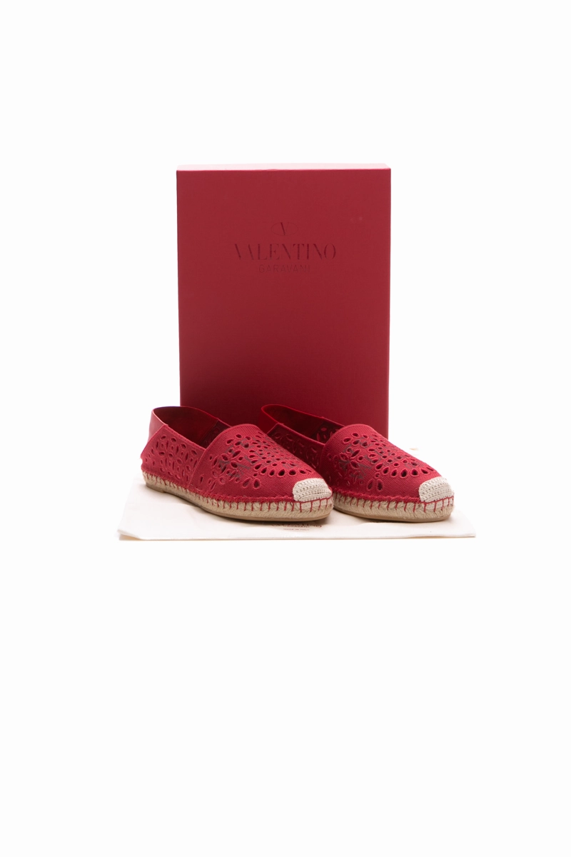 Eyelet Espadrille Flats - Size 39