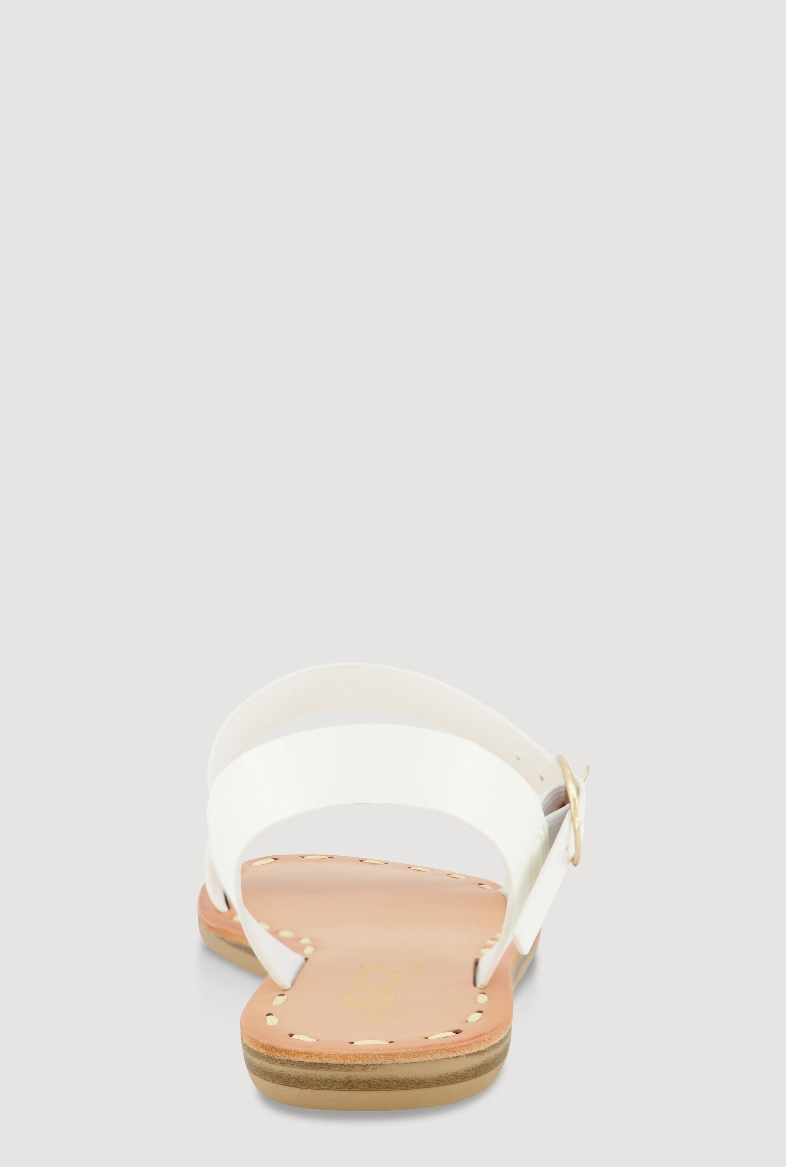 Faux Leather Band Ankle Strap Sandals