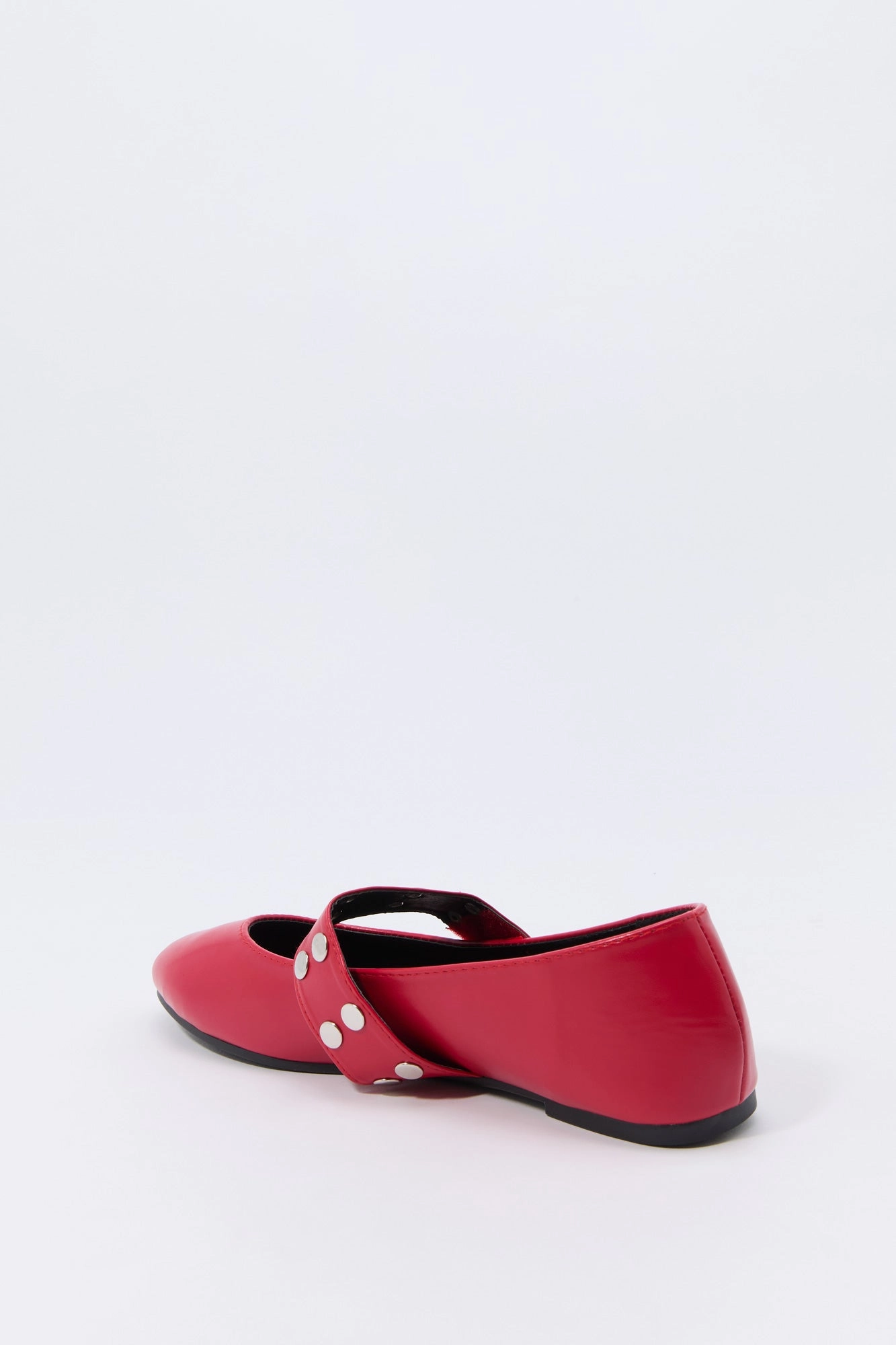 Faux Leather Studded Ballet Flat