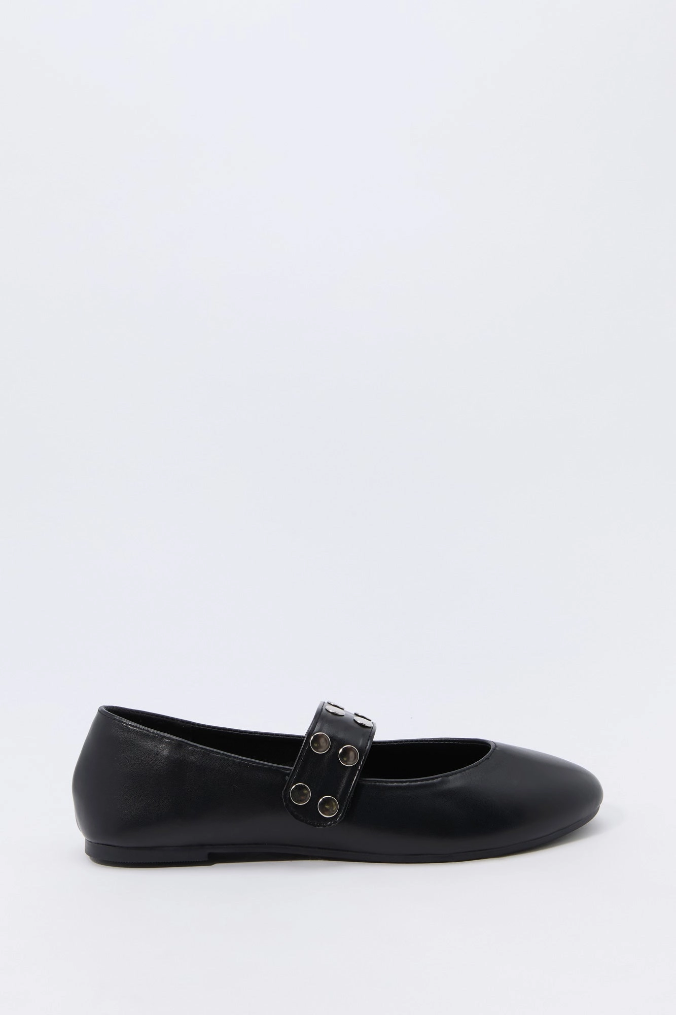 Faux Leather Studded Ballet Flat