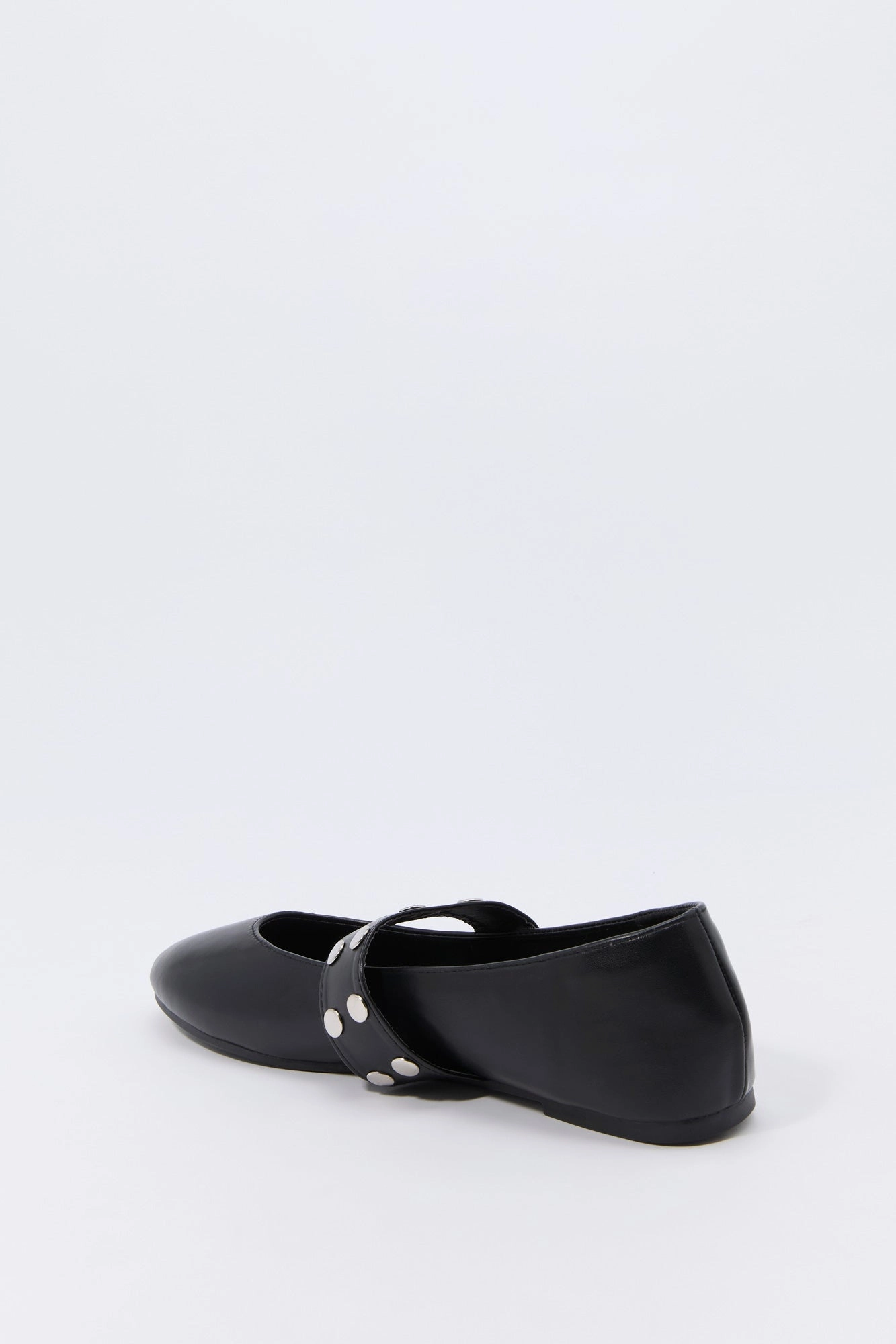 Faux Leather Studded Ballet Flat