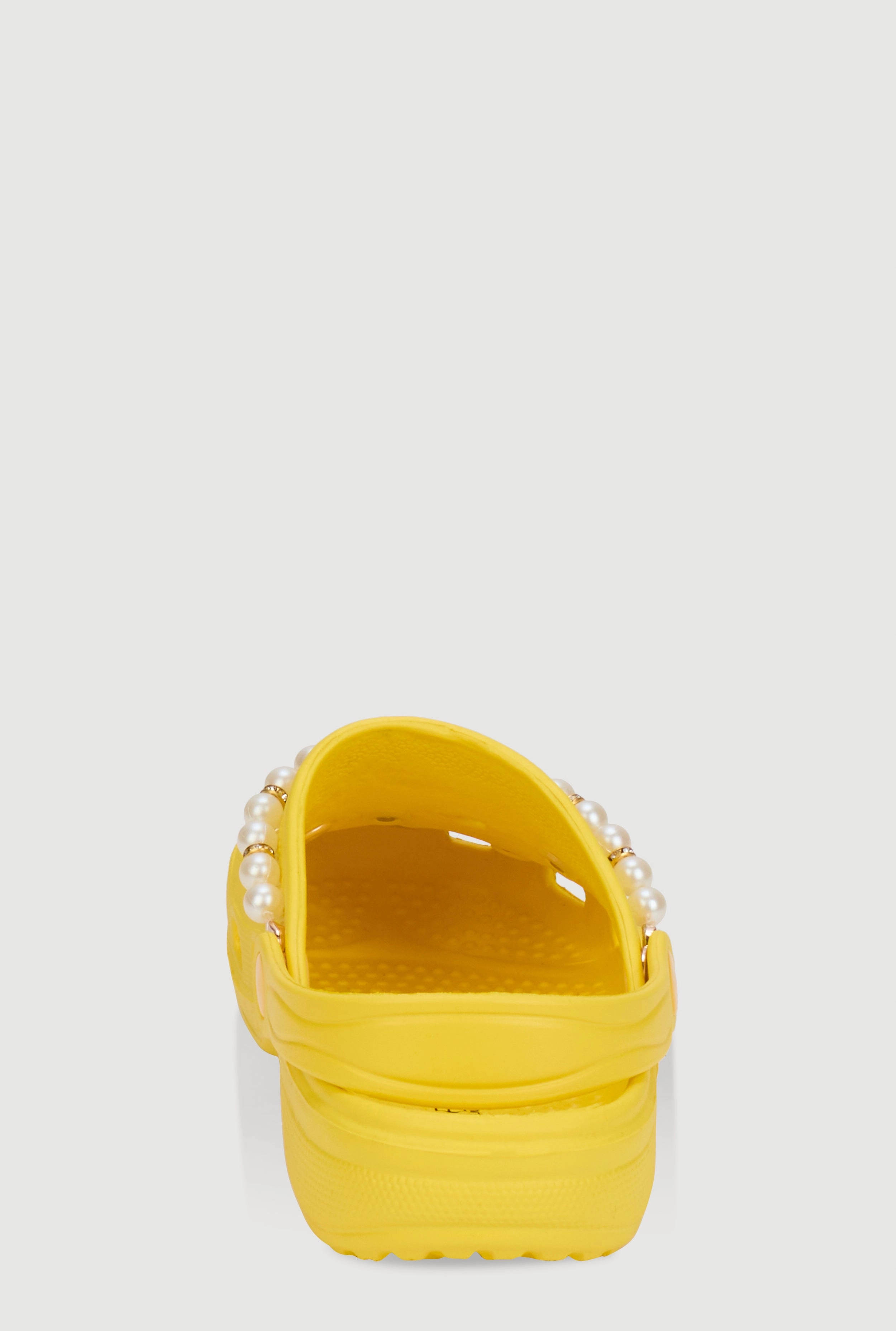 Faux Pearl Rhinestone Charm Slingback Clogs