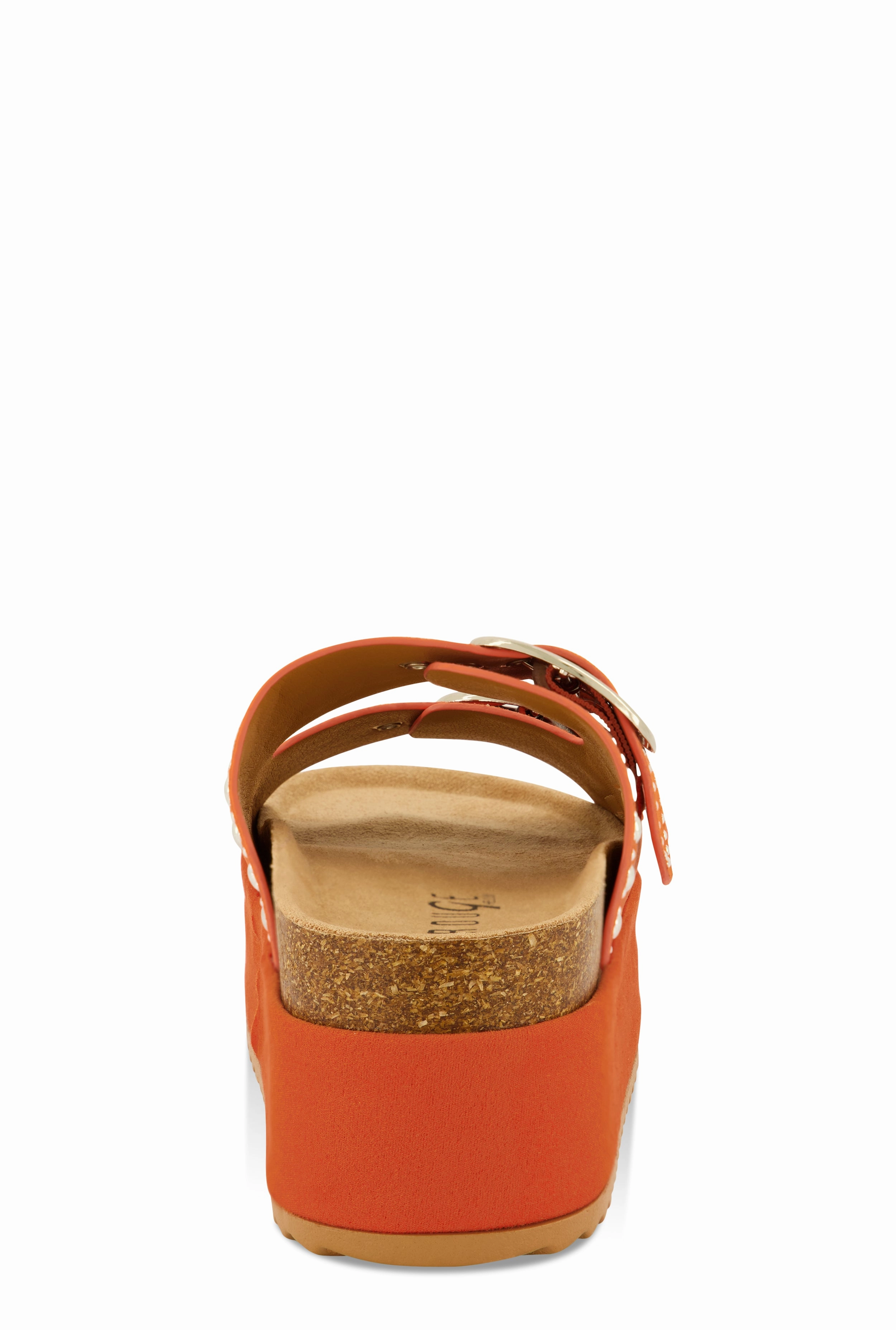 Faux Suede Studded Platform Footbed Sandals
