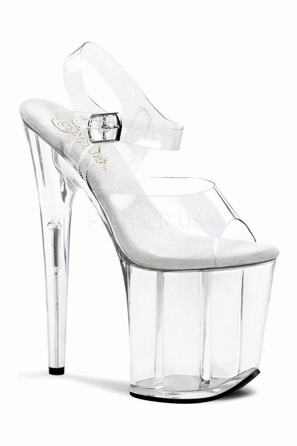 FLAMINGO-808 Platform Sandal  | Clear Vinyl