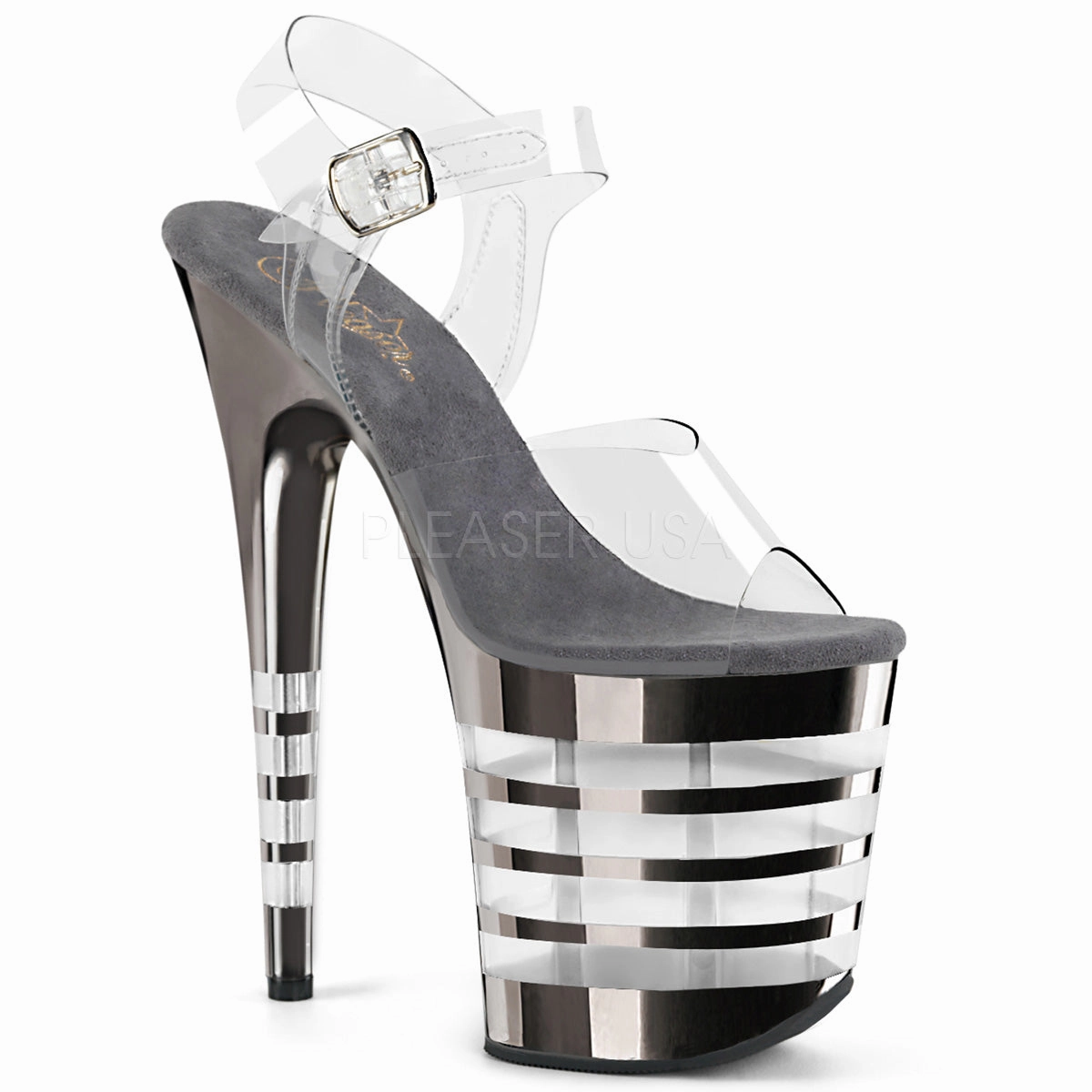 FLAMINGO-808CHLN  Clear/Pewter Chrome