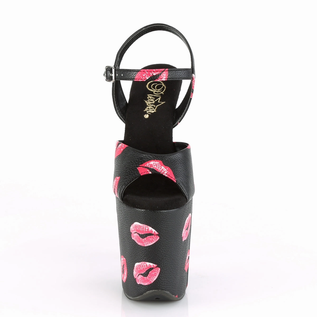 FLAMINGO-809 KISSES  Black Faux Leather/Black Faux Leather