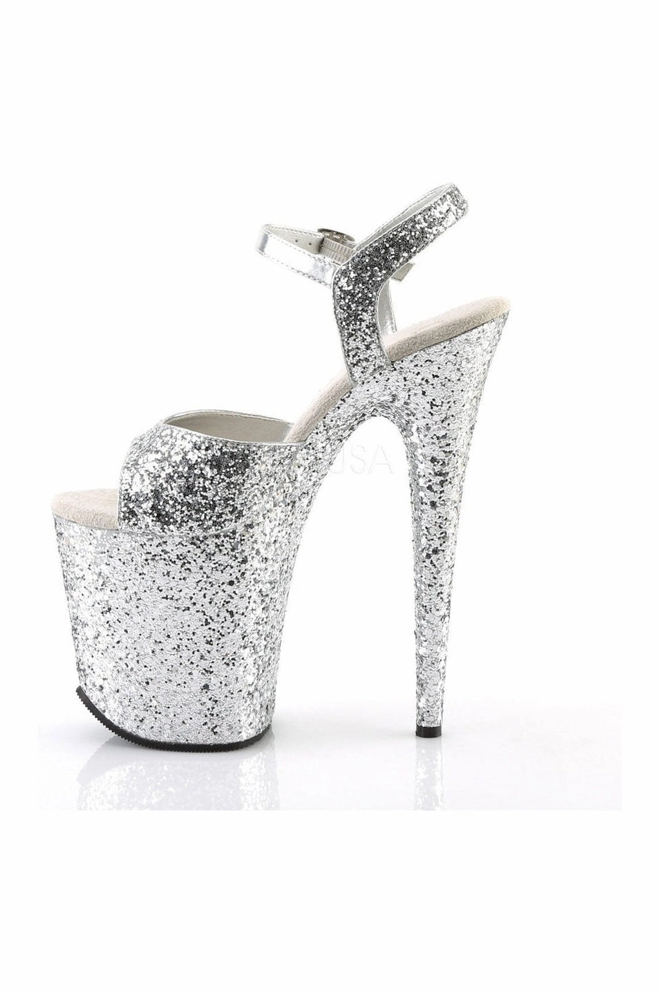 FLAMINGO-810LG Platform Sandal  | Silver Glitter