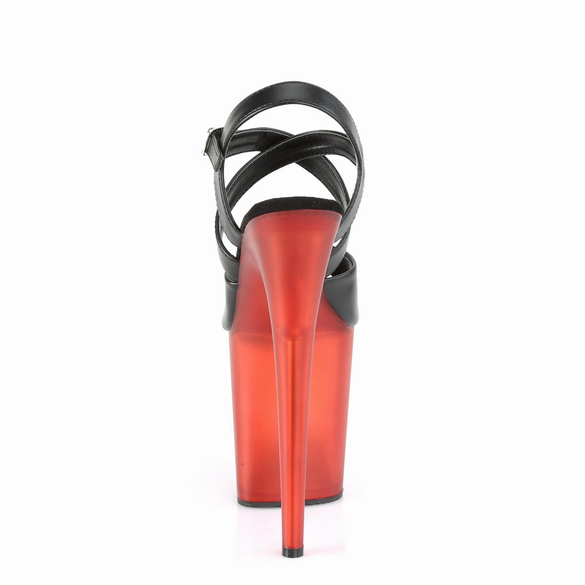 FLAMINGO-822T  Black Faux Leather/Frosted Red