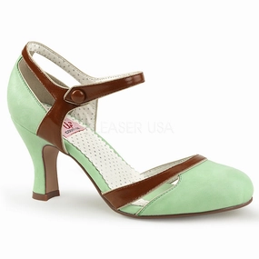 FLAPPER-27  Mint-Brown Faux Leather